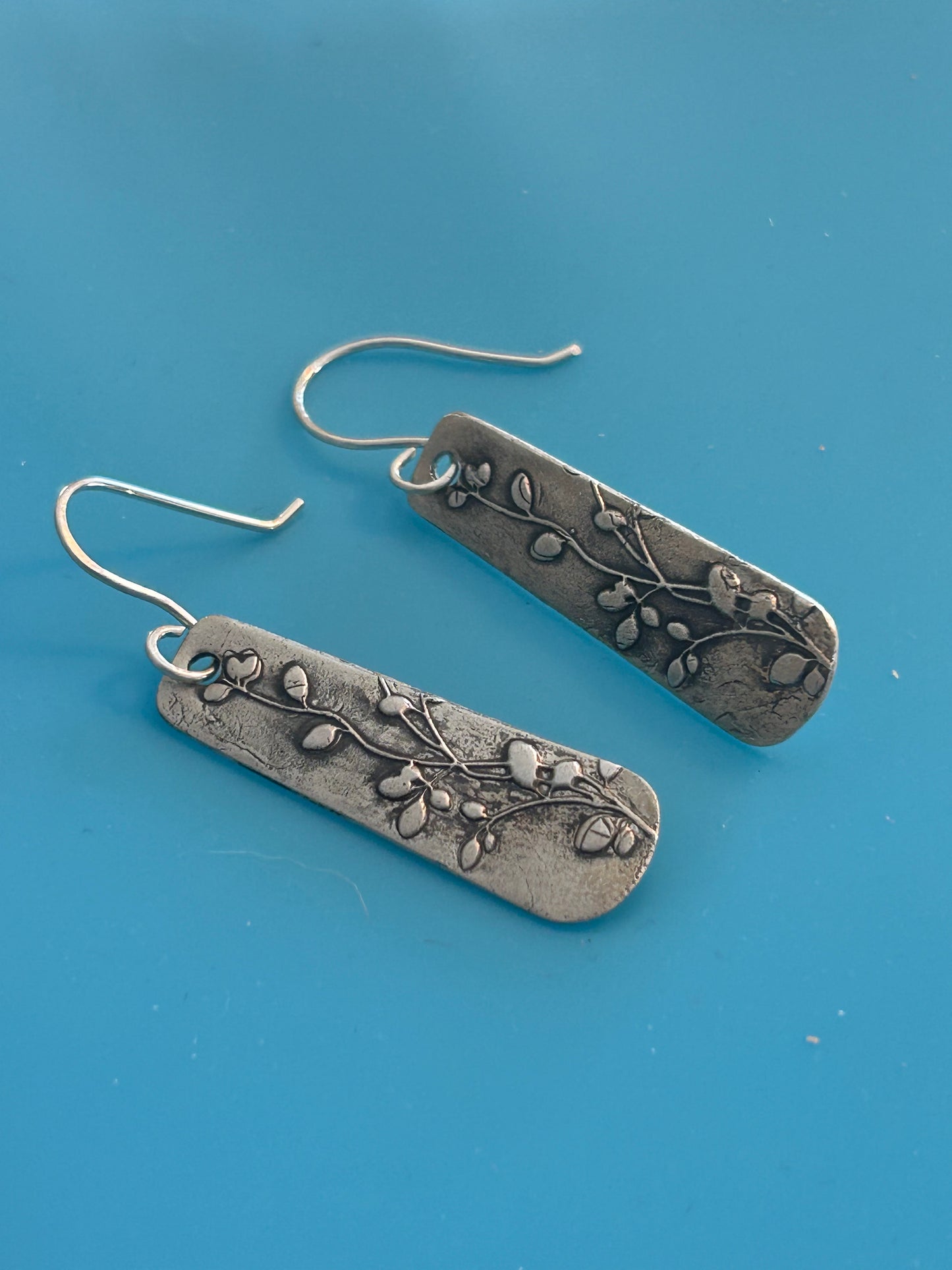 Fine Silver Botanical Earrings