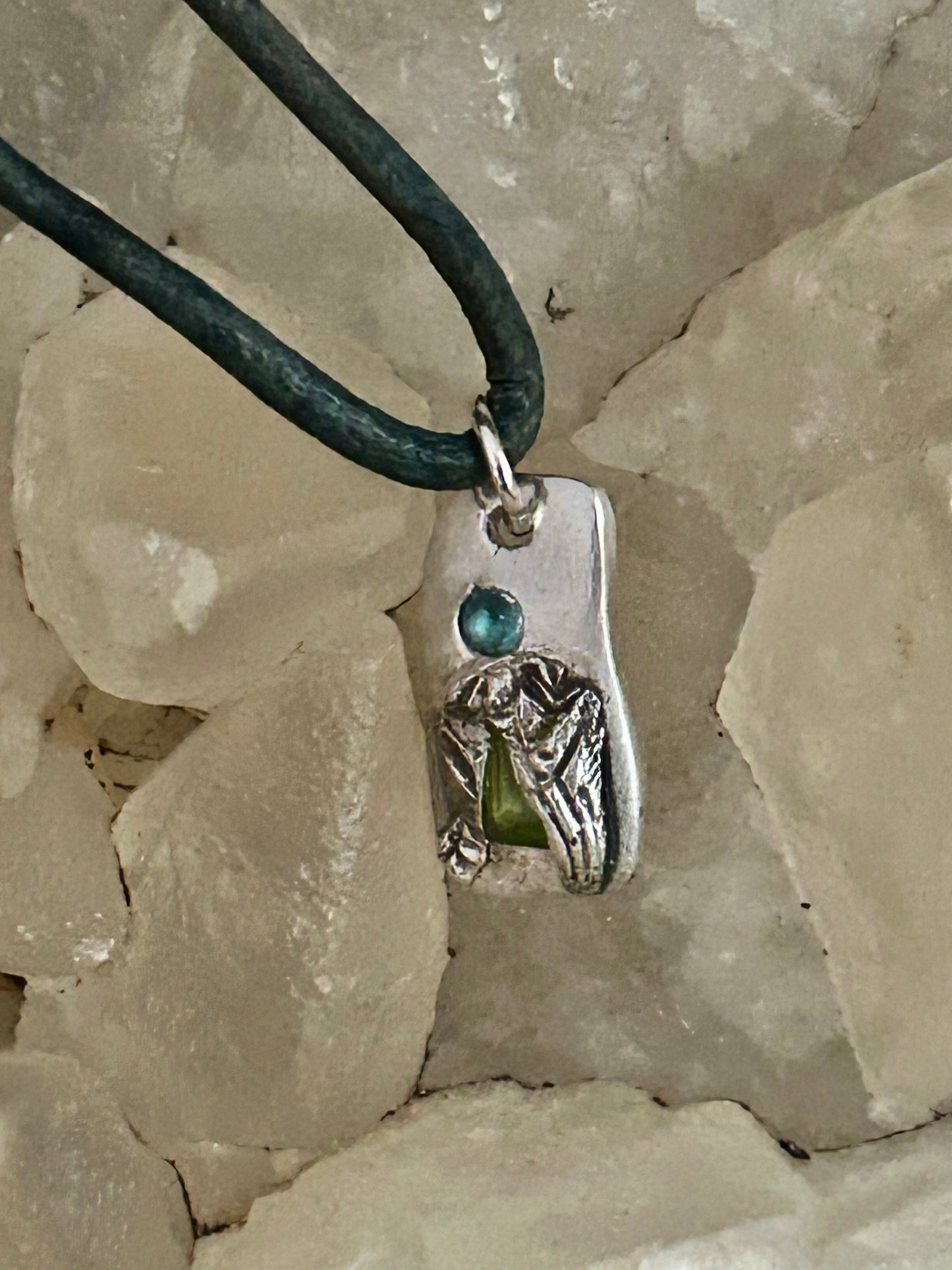 Fine Silver Nano Stones One-of-a-Kind Pendant