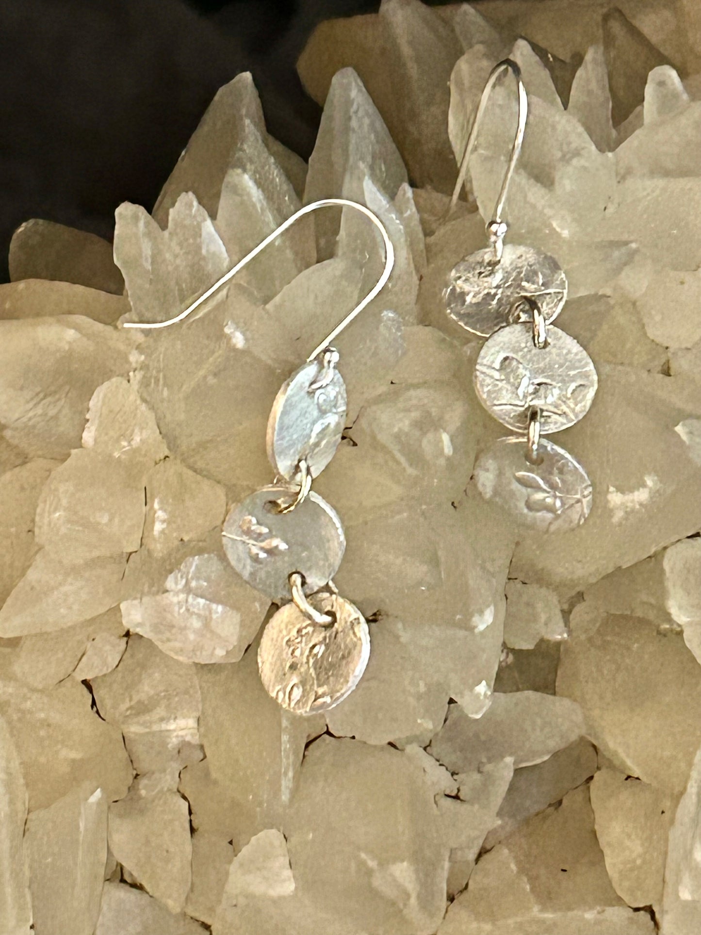 Fine Silver Disc Dangle Earrings