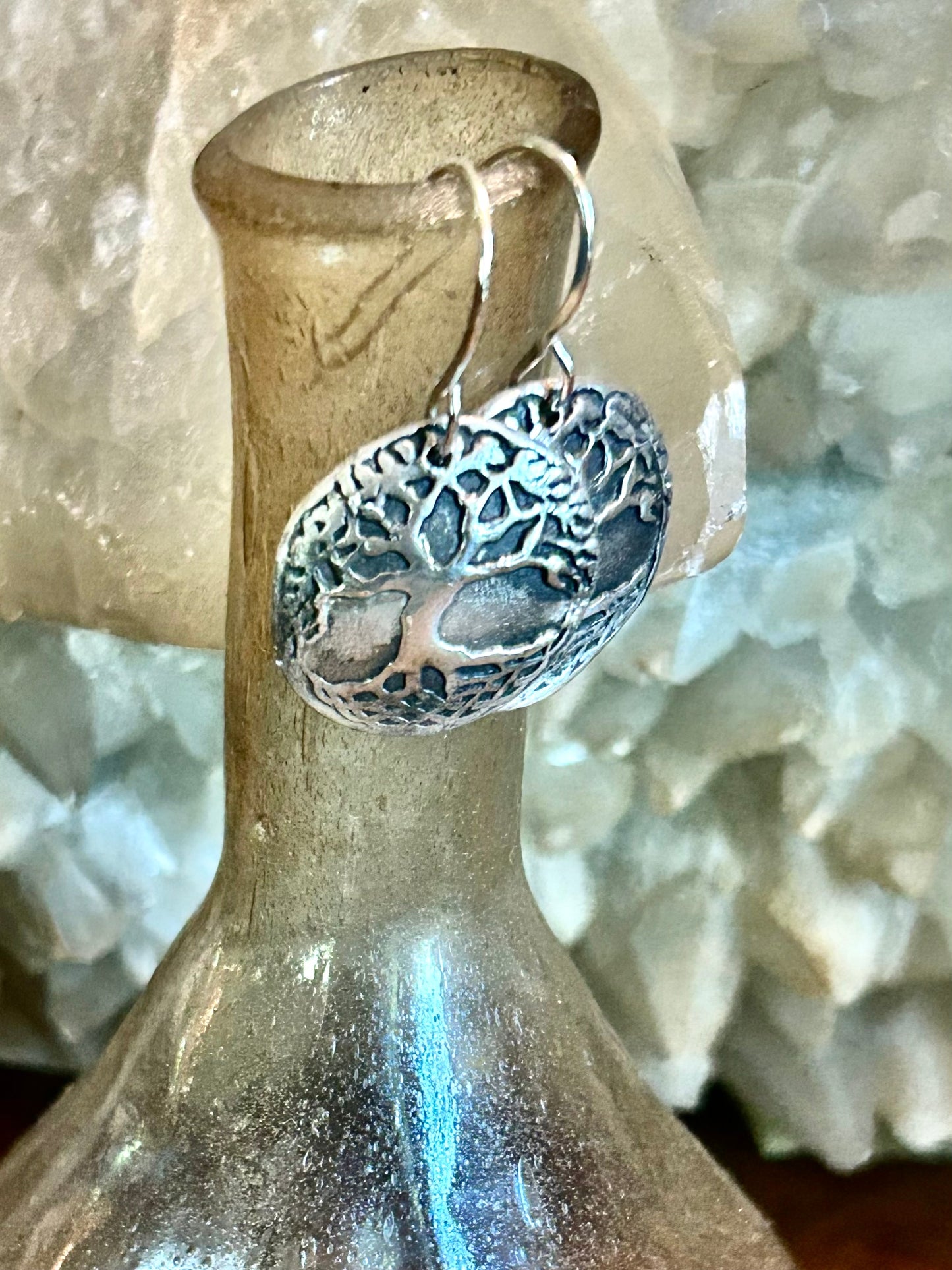 Fine Silver Tree of Life Earrings – Handcrafted .999 Silver Dangle Earrings