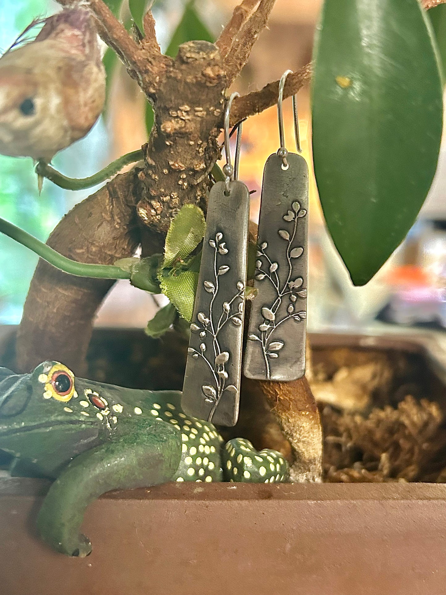 Rectangular Silver Earrings