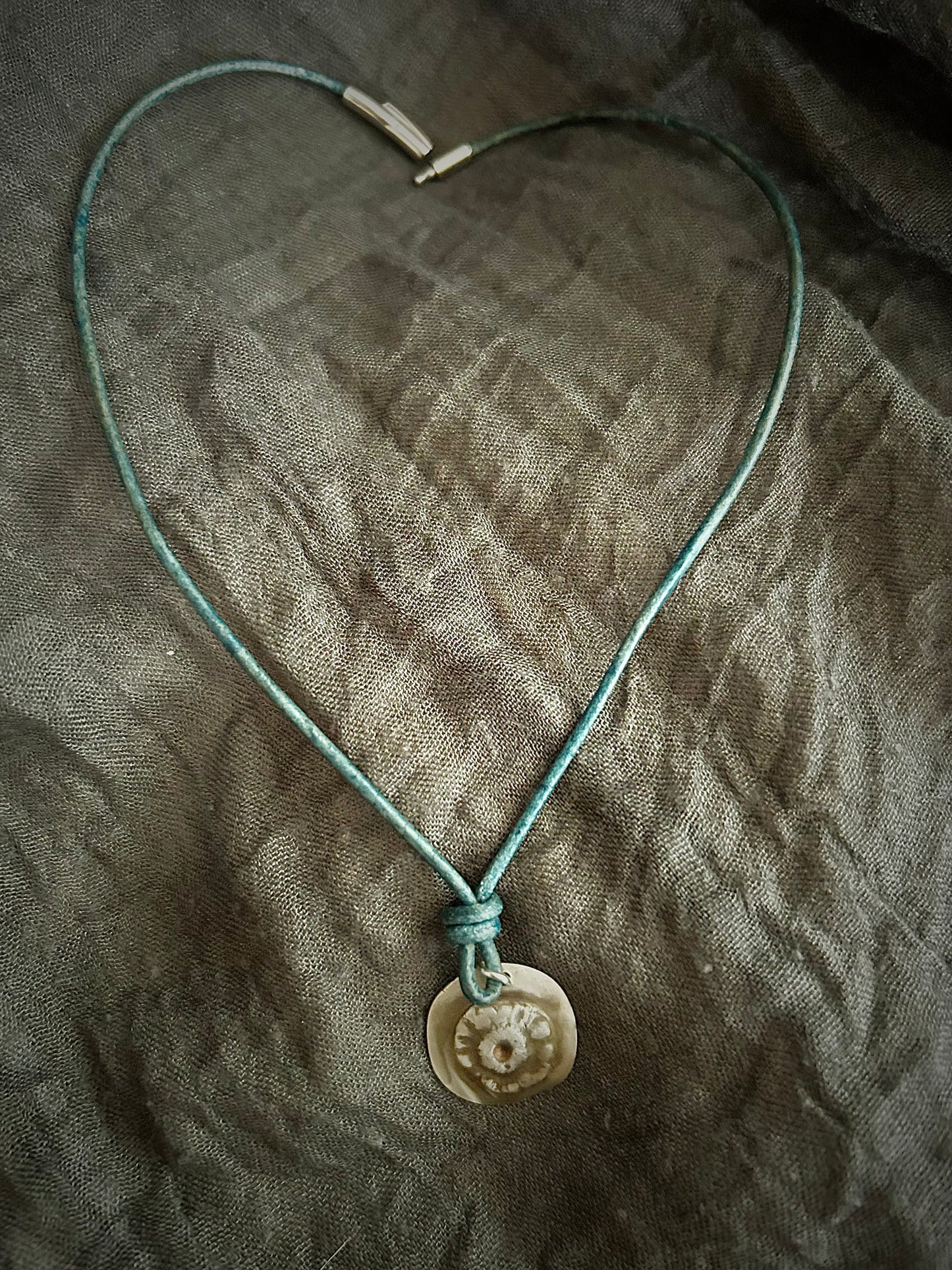 Rustic Bloom Distressed Pendant Necklace