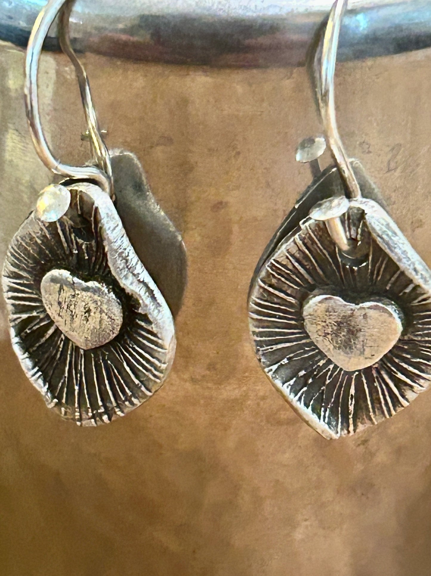 Fine Silver Heart Earrings