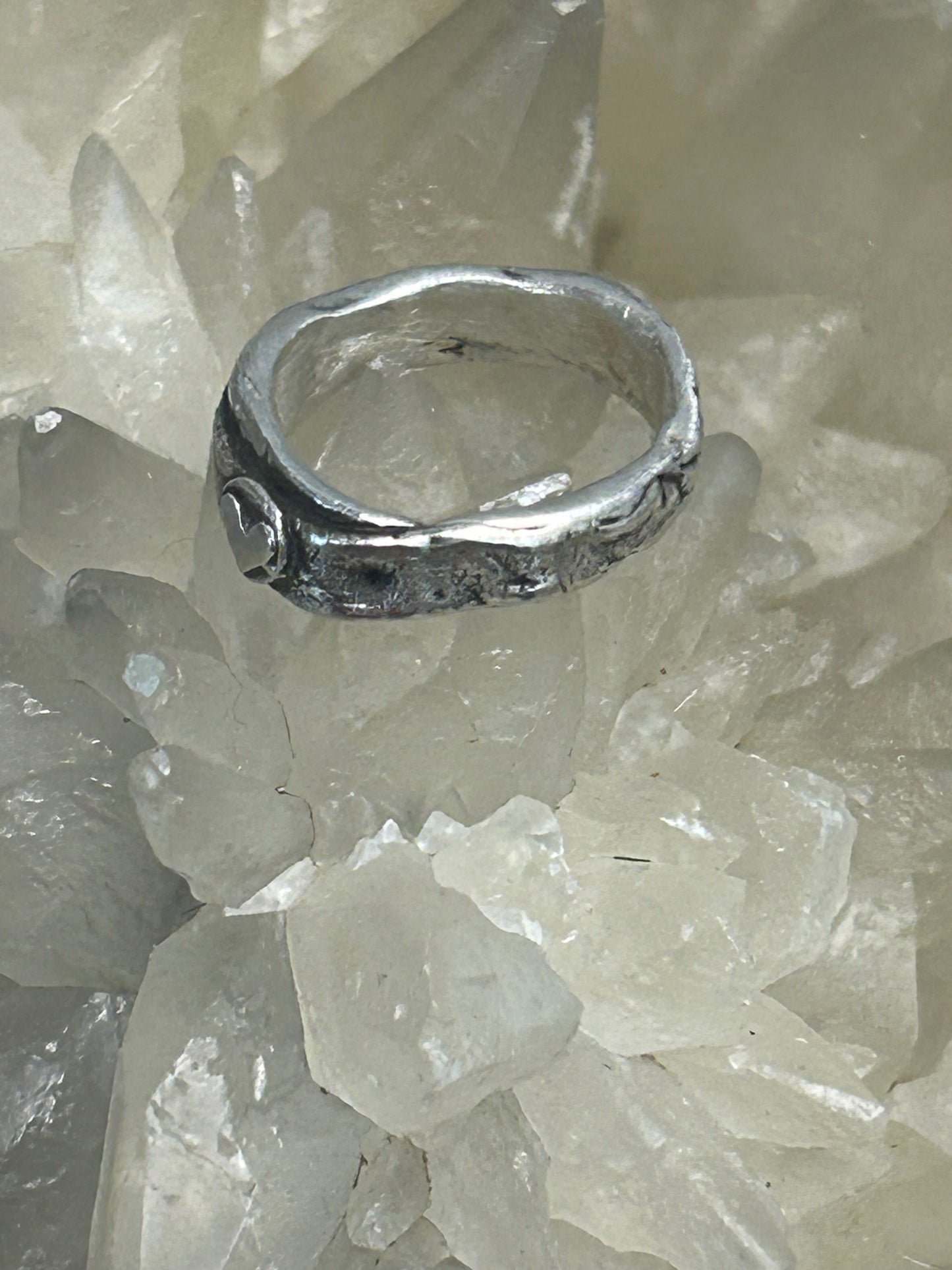 Fine Silver Heart Band Ring
