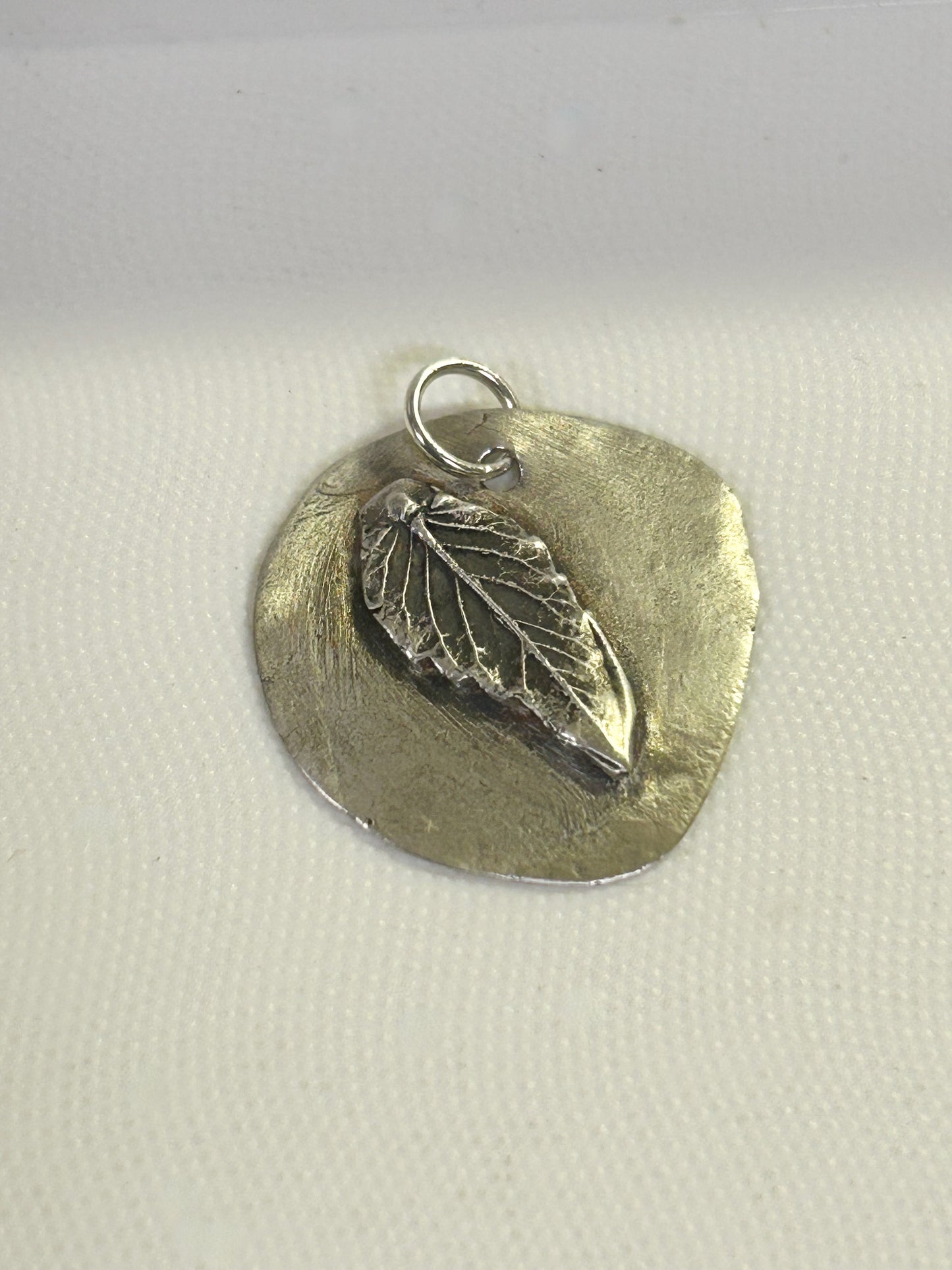 Fine Silver raised Leaf Pendant