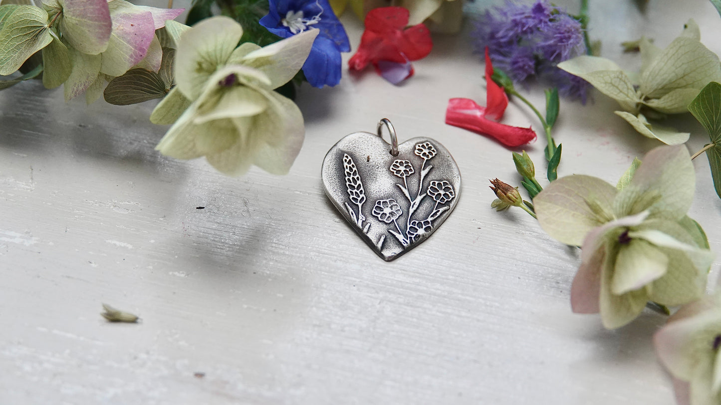 Wildflower Heart Pendant