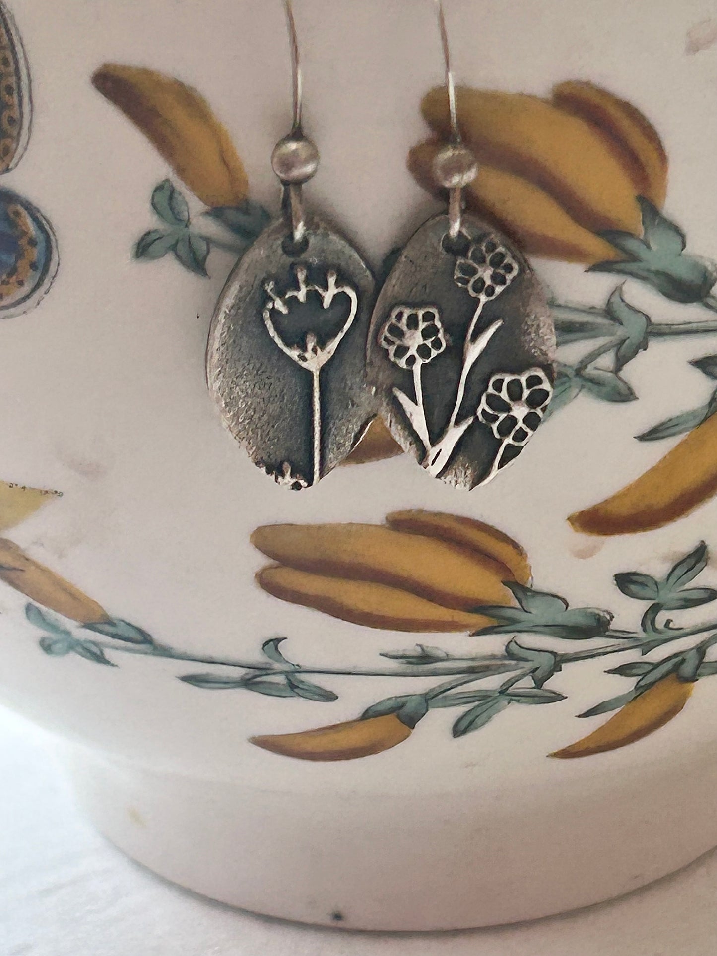 Fine Silver Flower Earrings