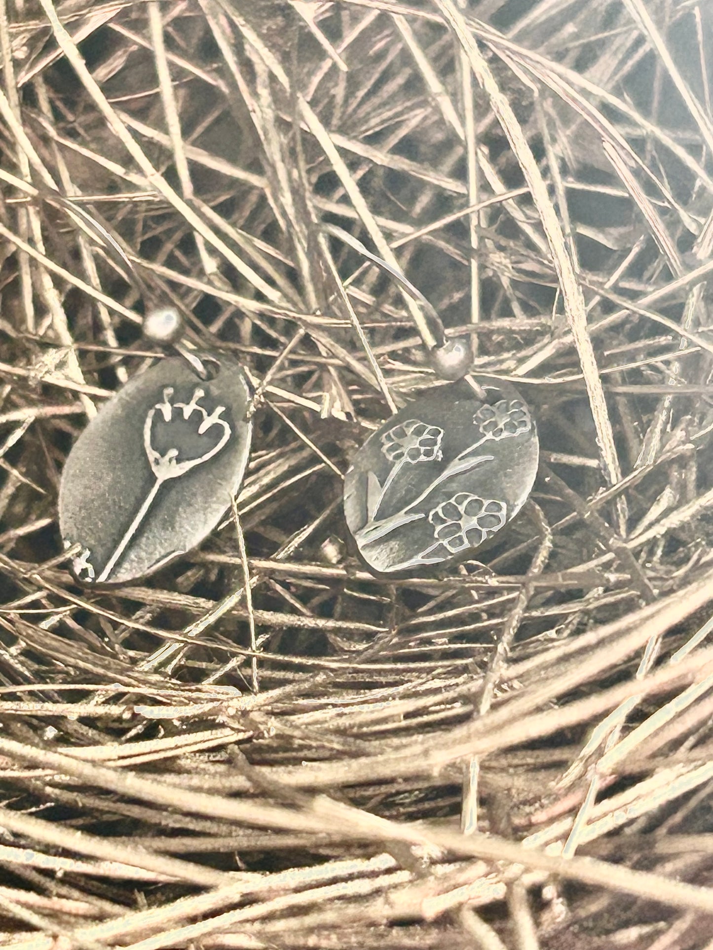 Fine Silver Flower Earrings