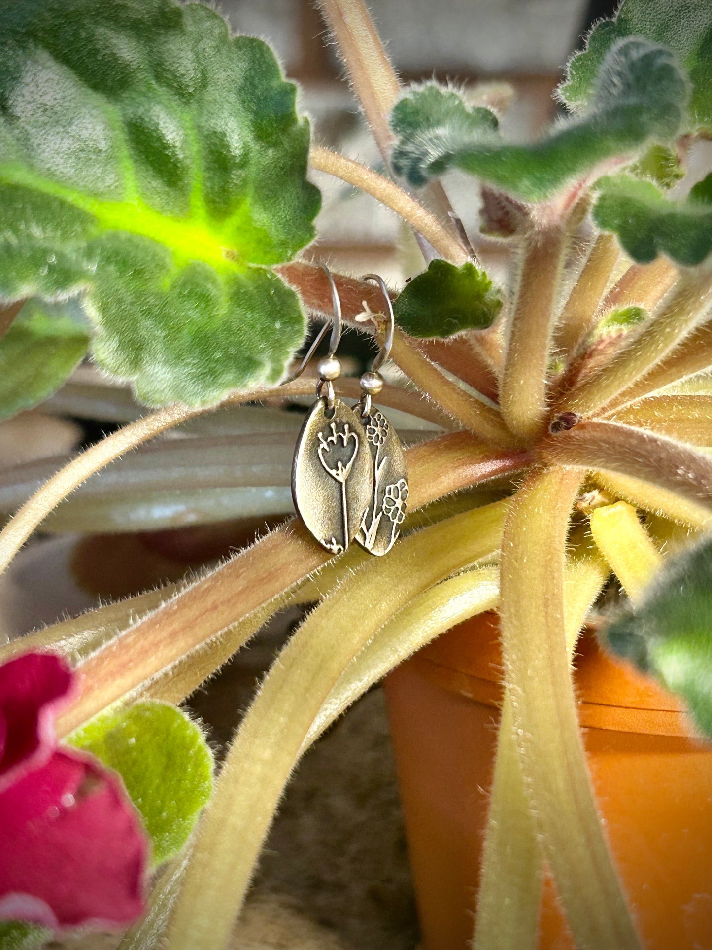 Fine Silver Flower Earrings
