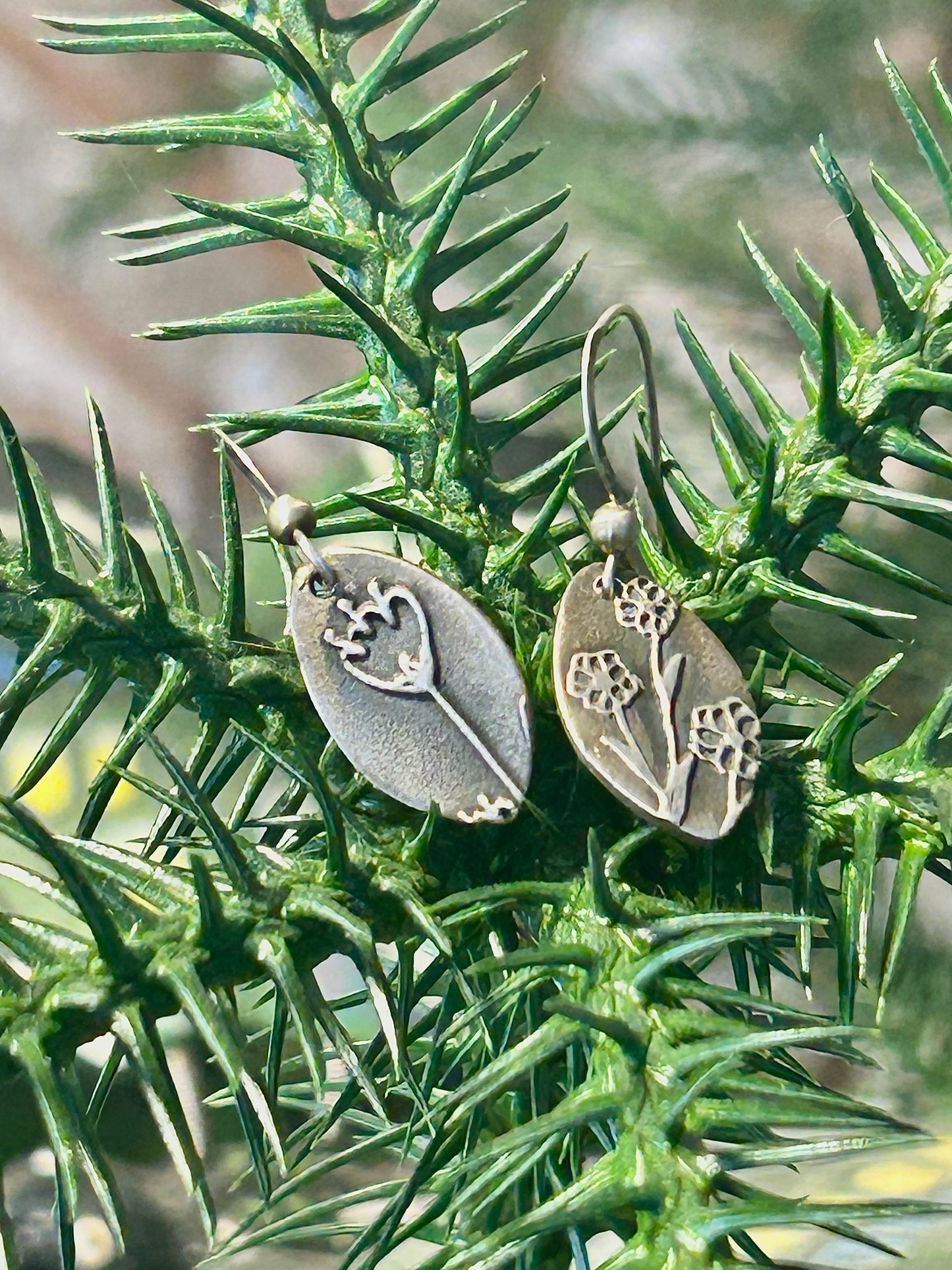 Fine Silver Flower Earrings