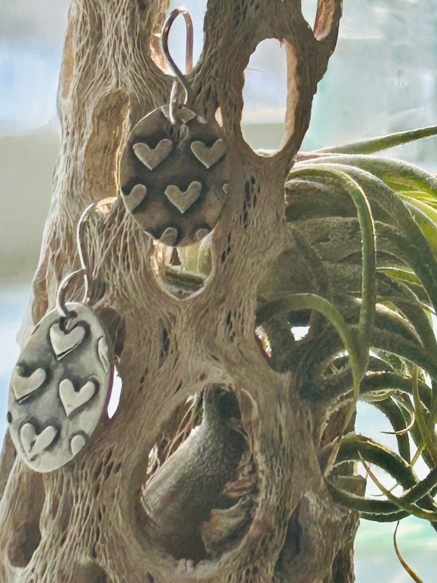 Fine Silver Heart Earrings