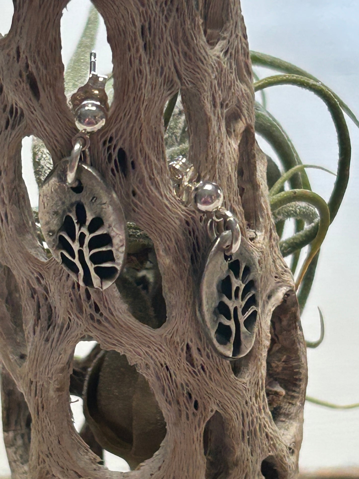 Fine Silver Tree Earrings