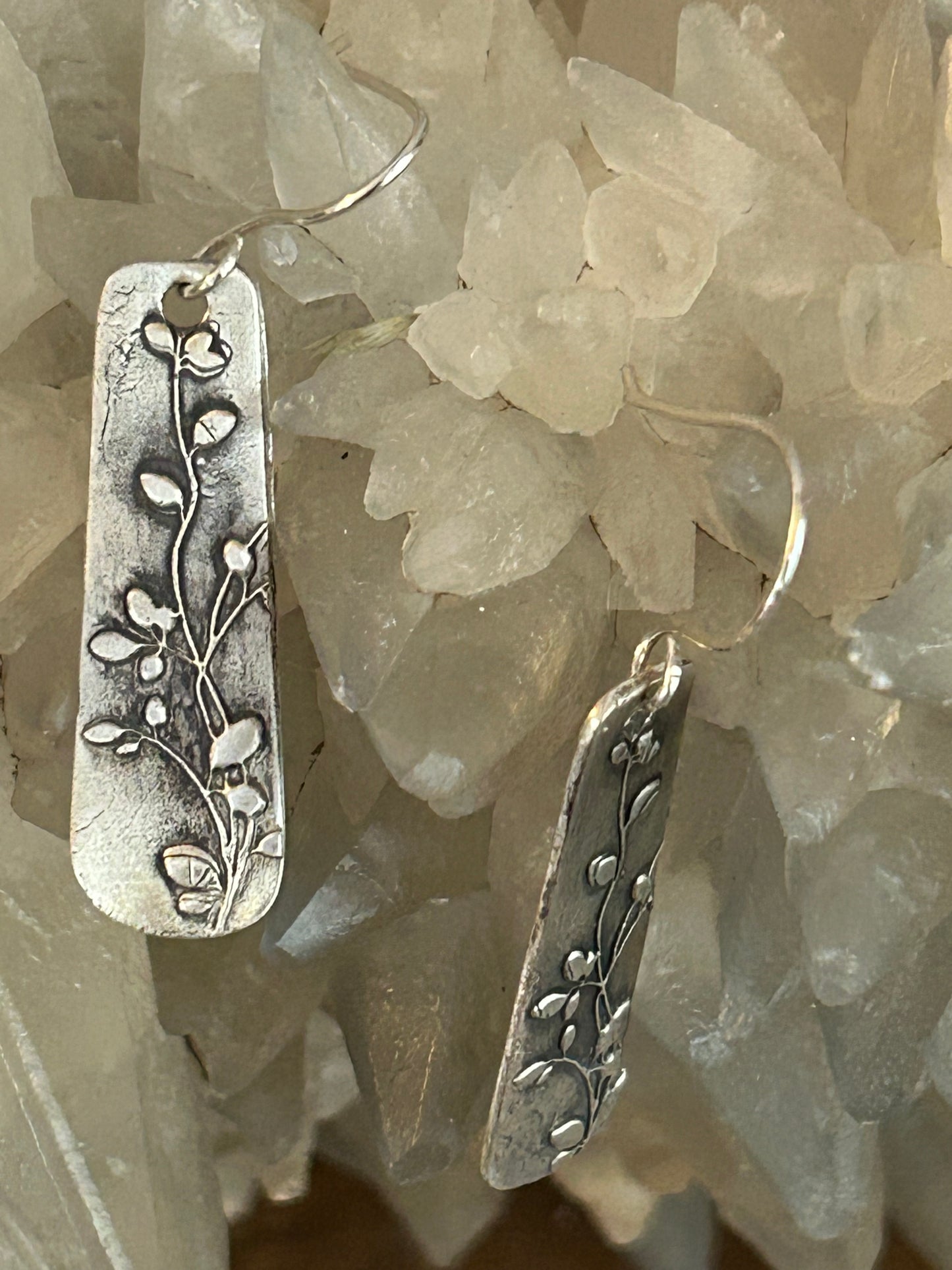 Fine Silver Botanical Earrings