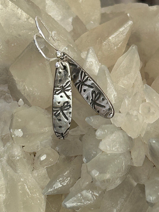 Fine Silver Dragonfly Earrings