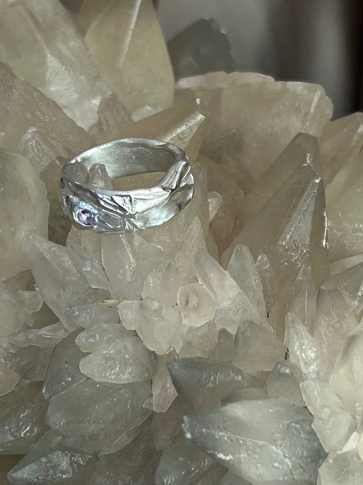 Handcrafted Silver Nano Stone Ring