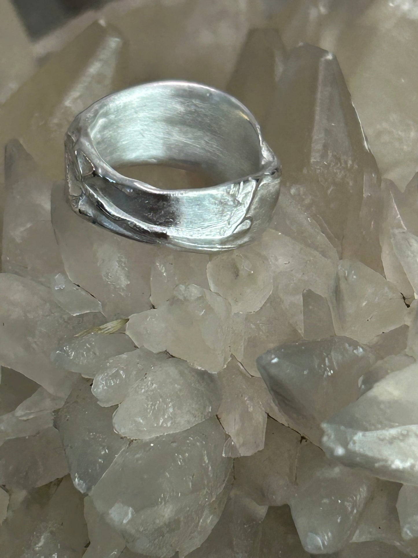 Handcrafted Silver Nano Stone Ring