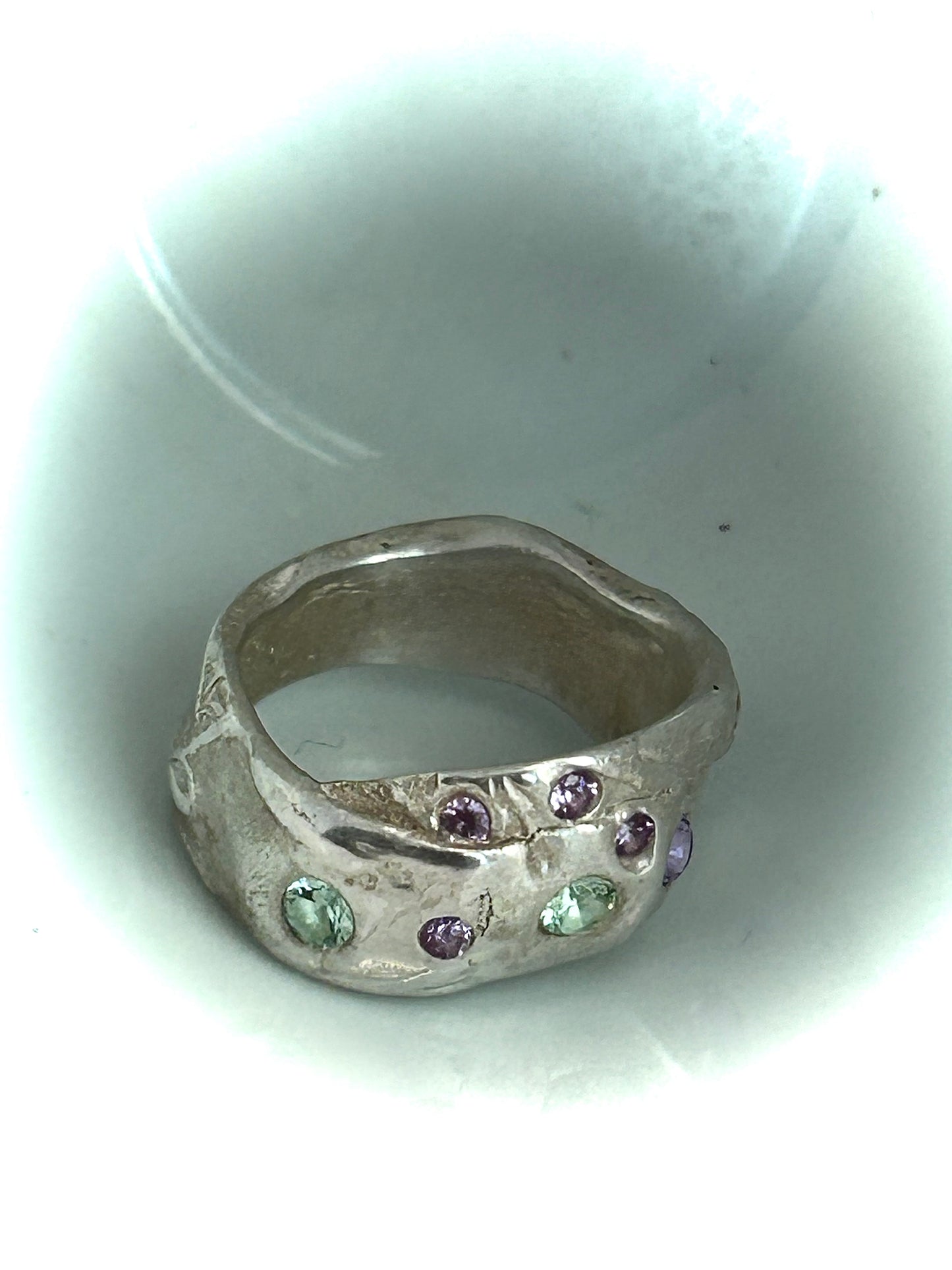 Handcrafted Silver Nano Stone Ring