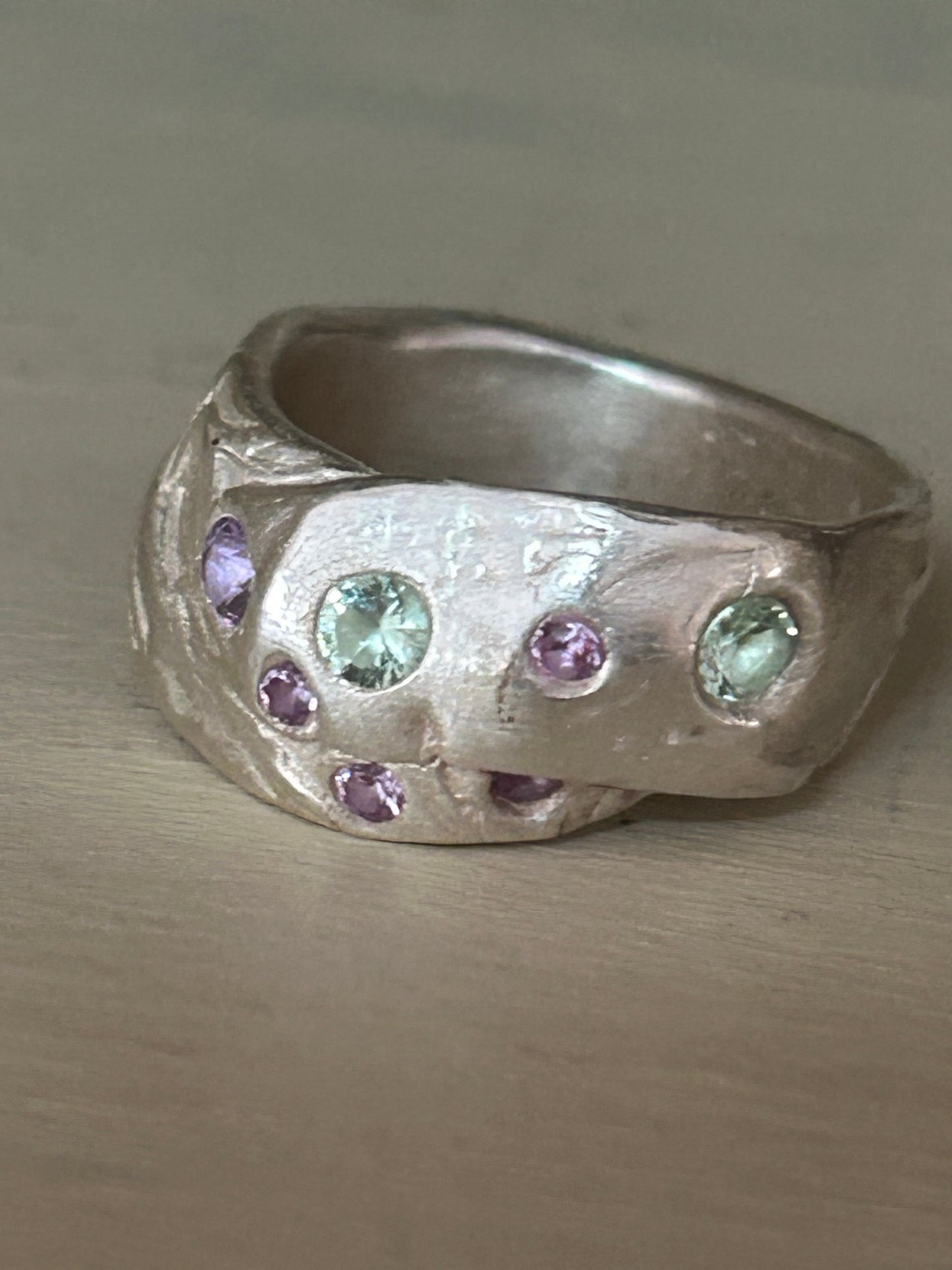 Handcrafted Silver Nano Stone Ring
