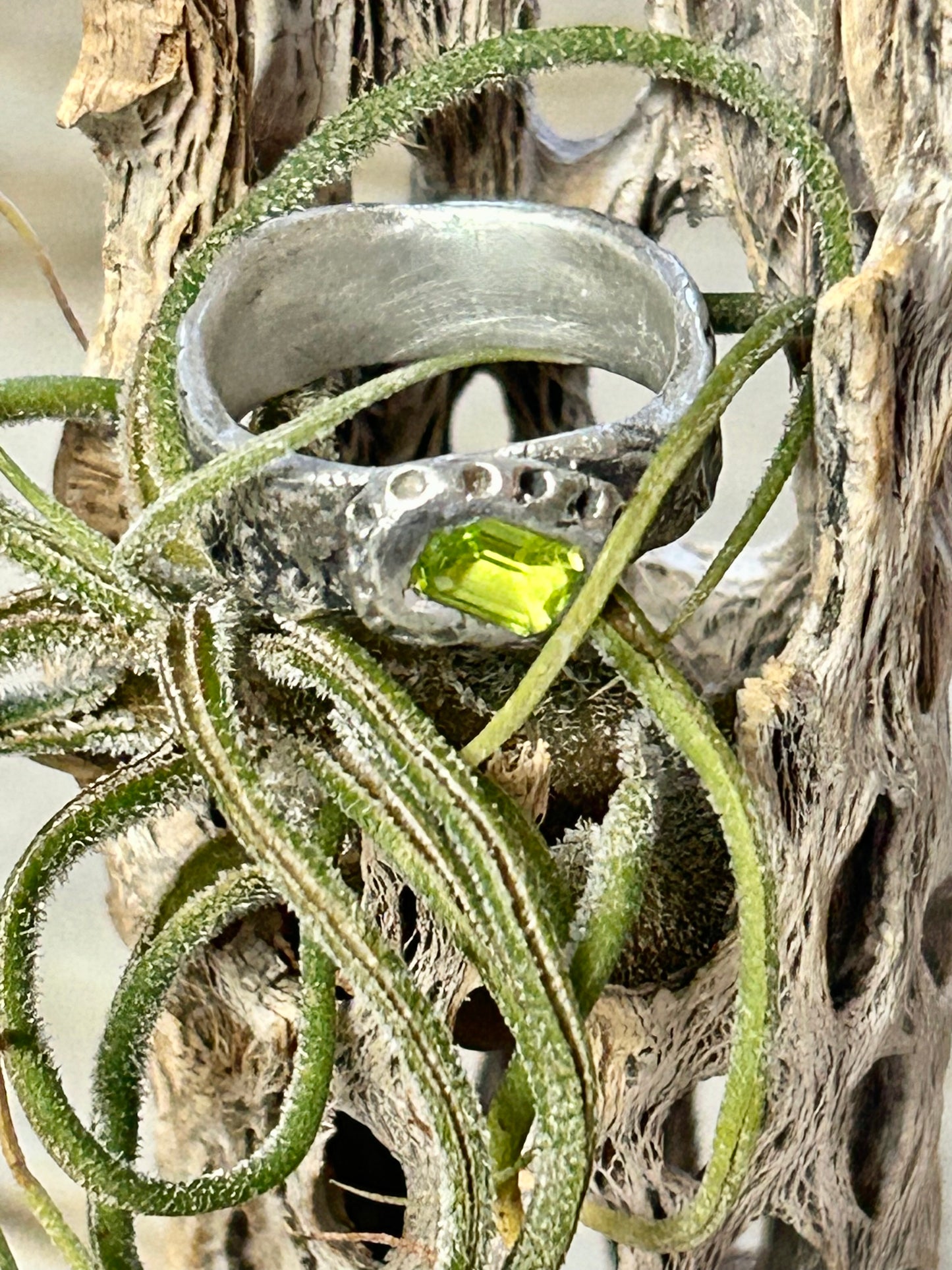 Fine Silver Peridot Ring