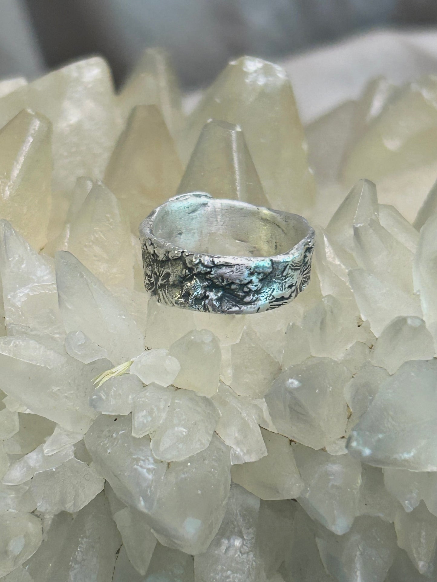 Fine Silver Peridot Ring