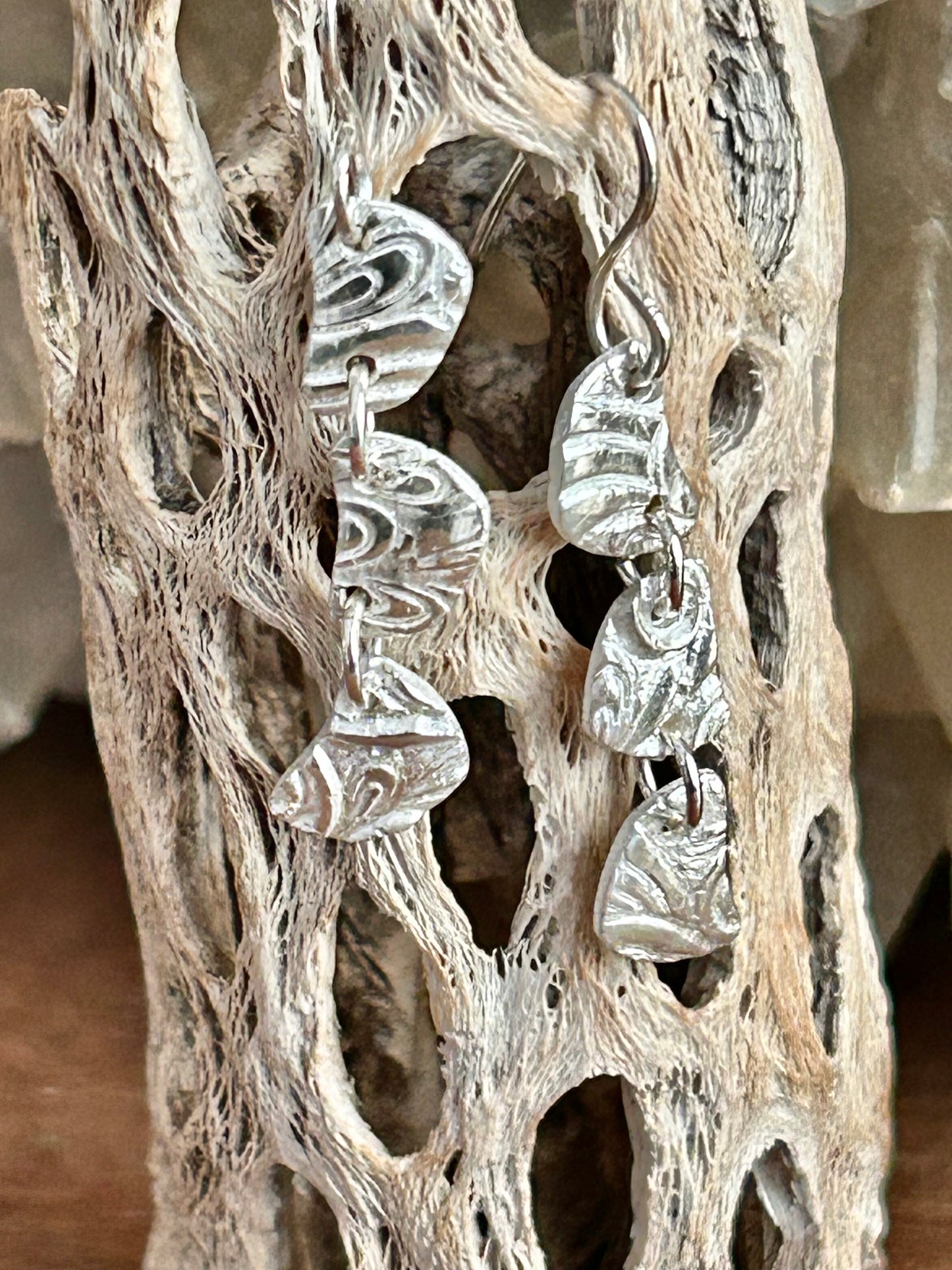 Fine Silver Cascading Link Earrings