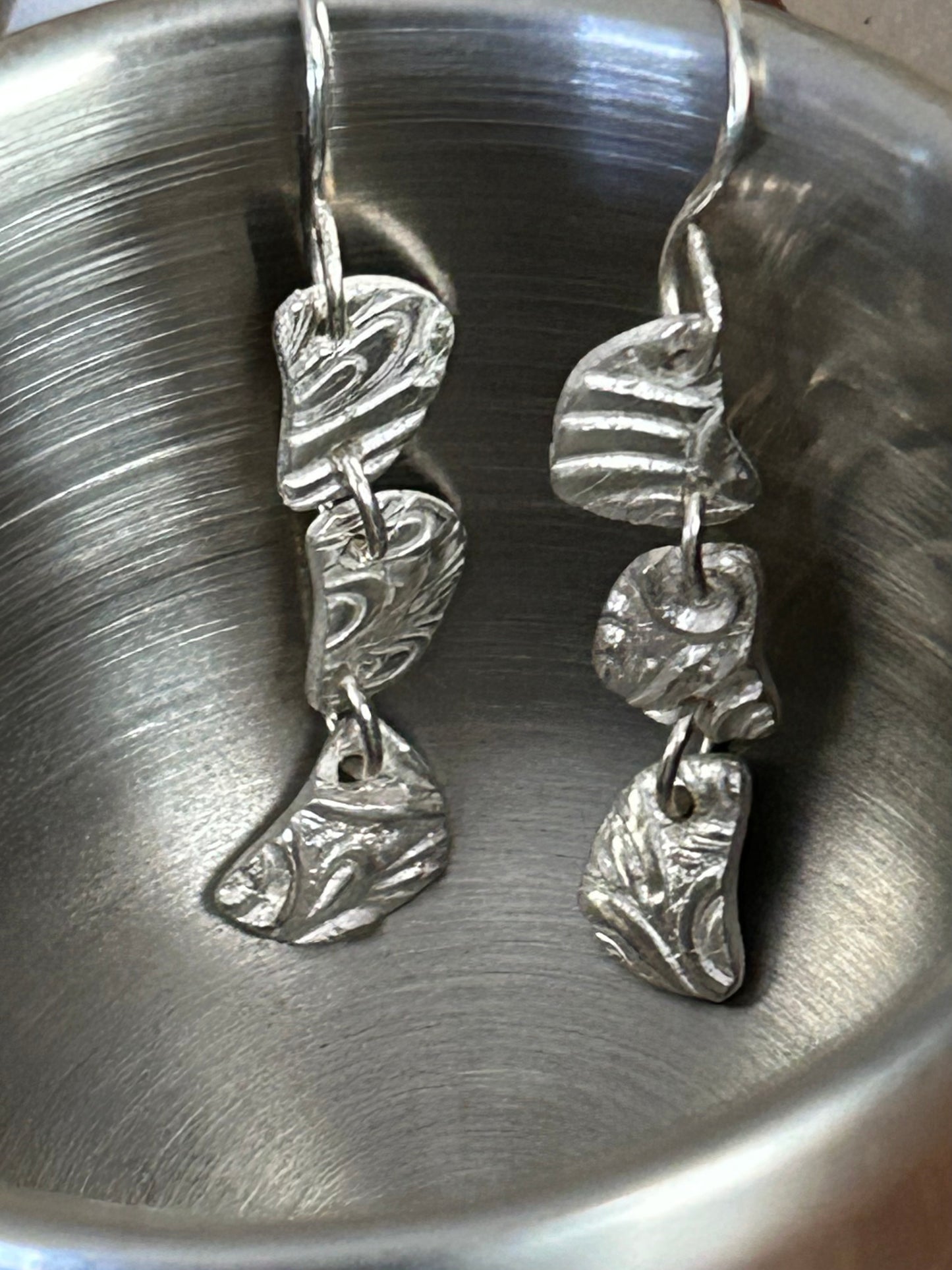 Fine Silver Cascading Link Earrings