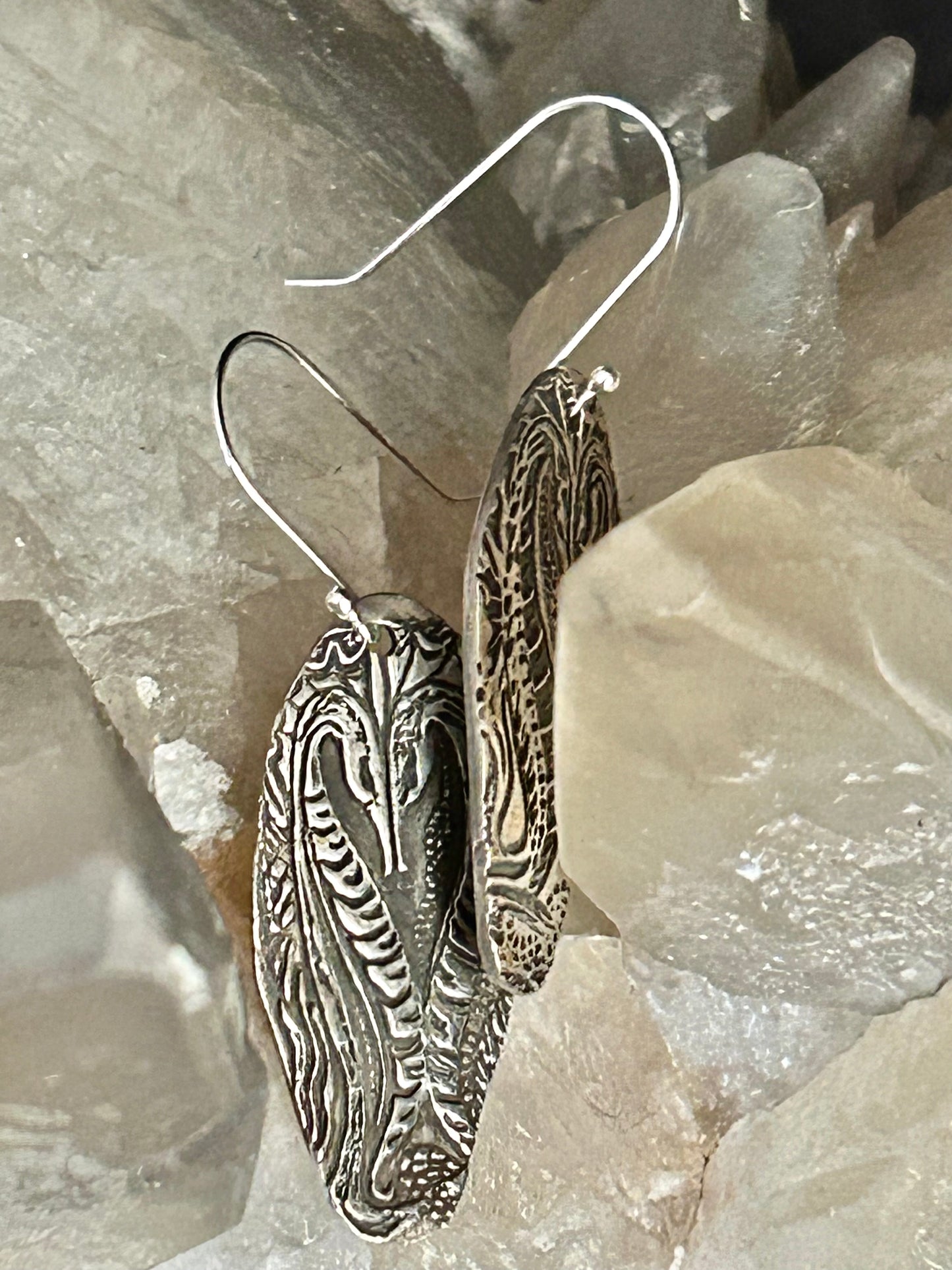 Fine Silver Seahorse Earrings – Handcrafted with Patina Detail