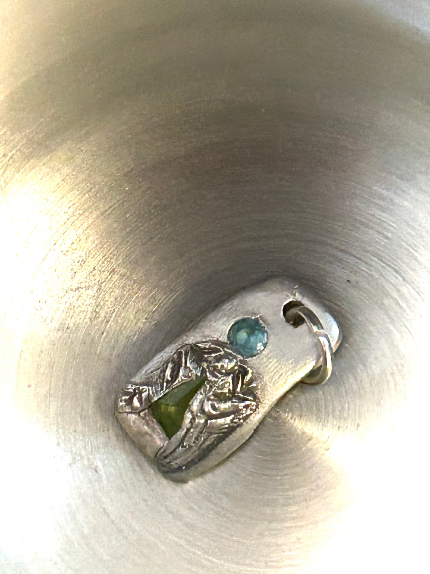 Fine Silver Nano Stones One-of-a-Kind Pendant