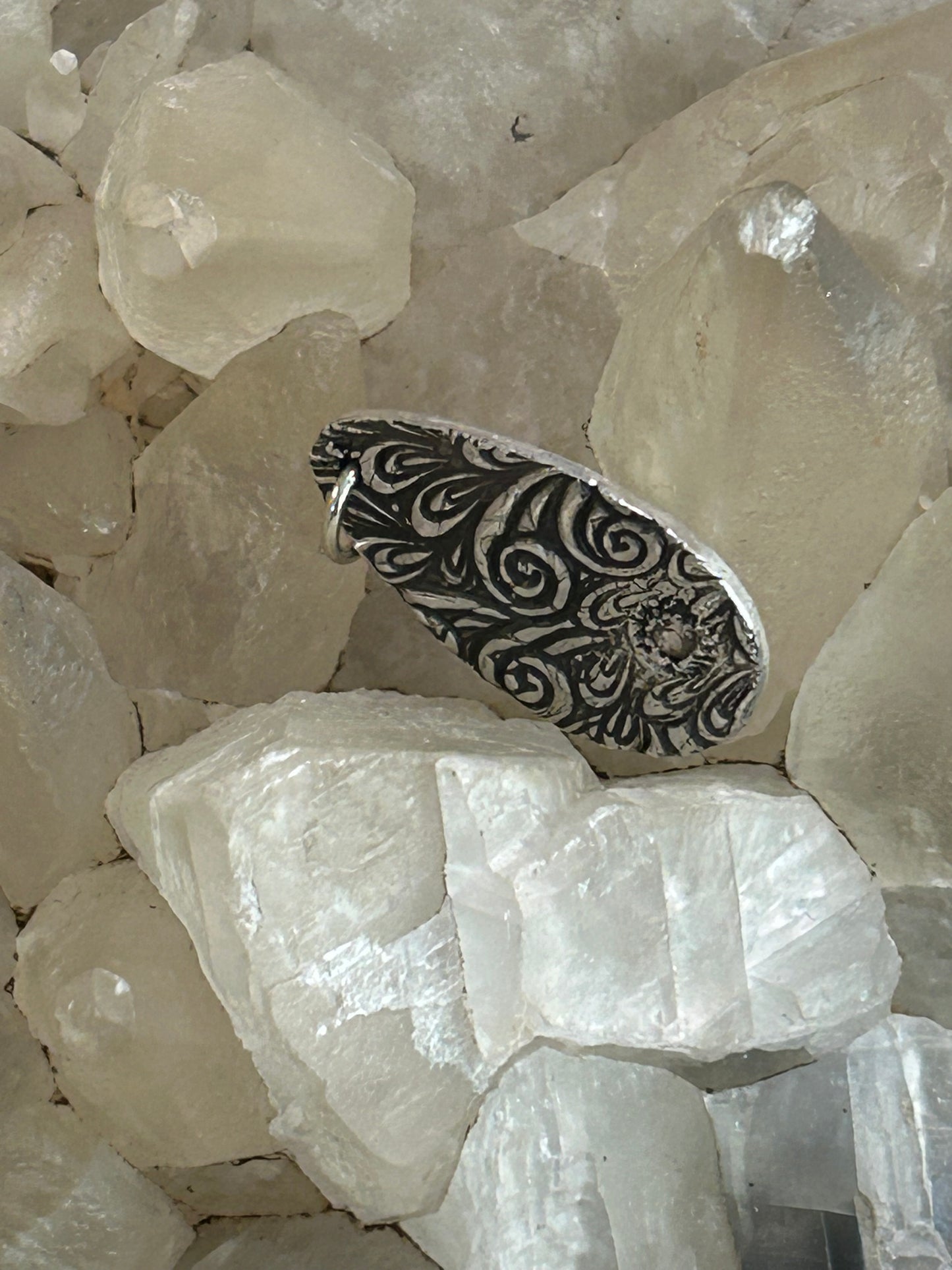 Fine Silver Textured Teardrop Pendant