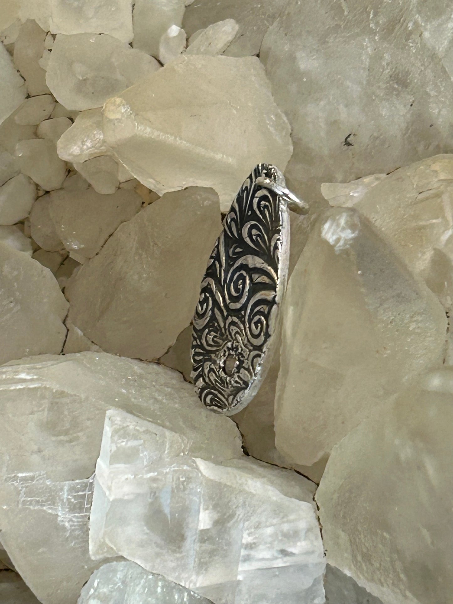 Fine Silver Textured Teardrop Pendant