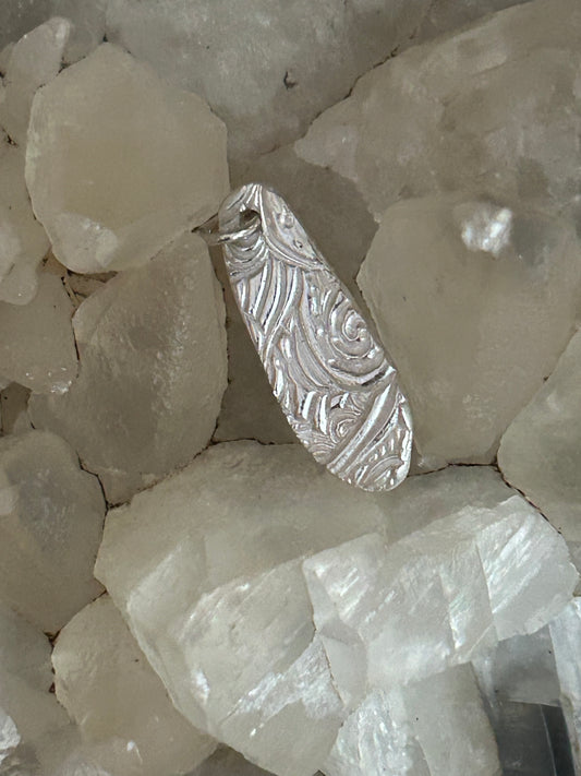 Fine Silver Organic Textured Pendant