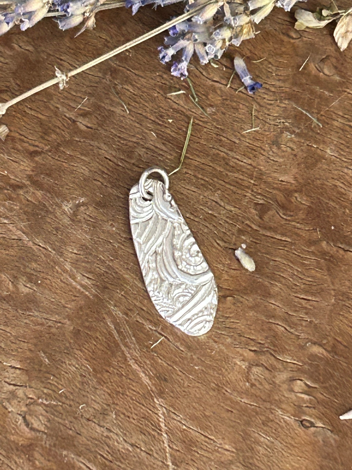 Fine Silver Organic Textured Pendant