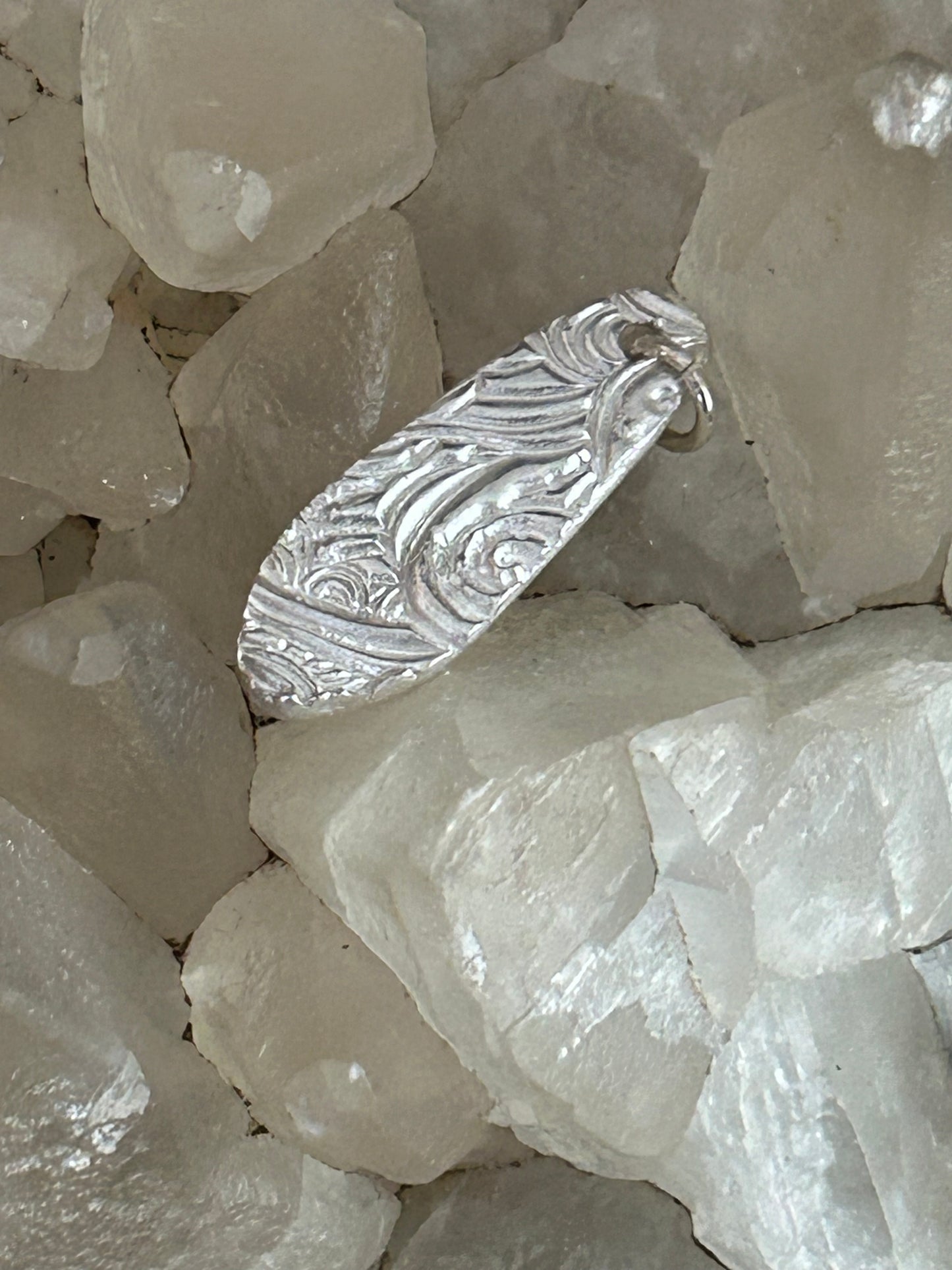 Fine Silver Organic Textured Pendant