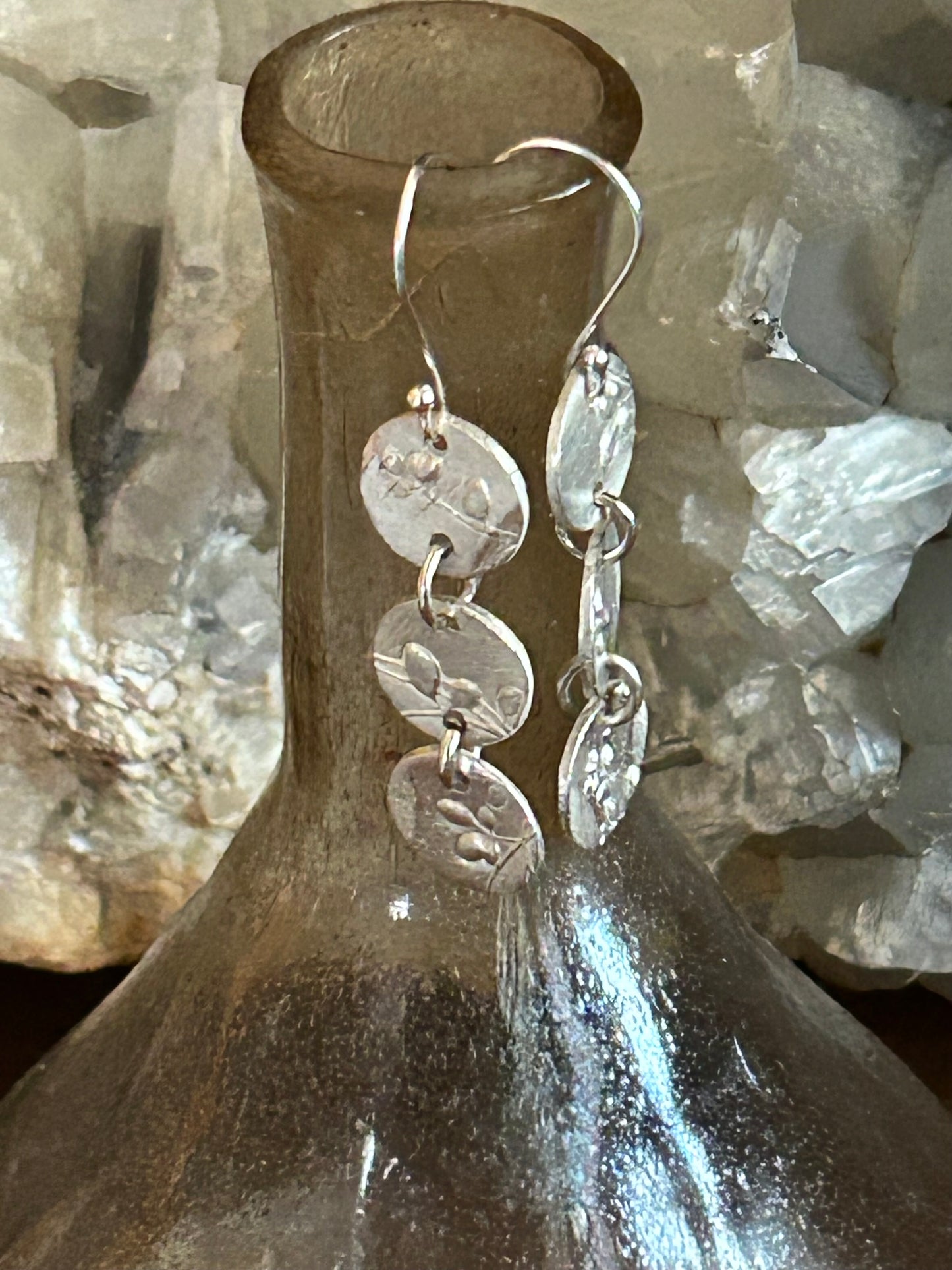 Fine Silver Disc Dangle Earrings