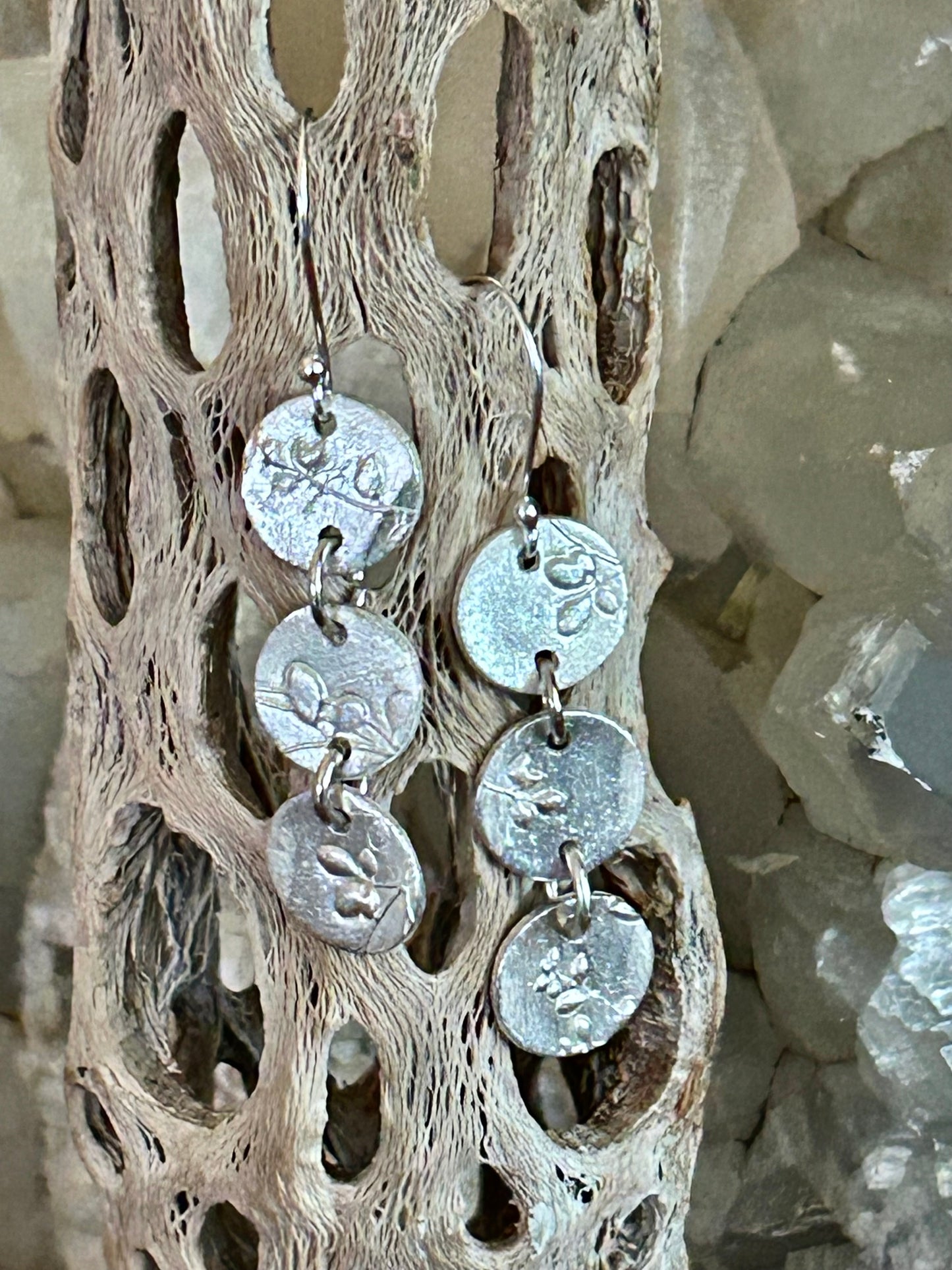 Fine Silver Disc Dangle Earrings