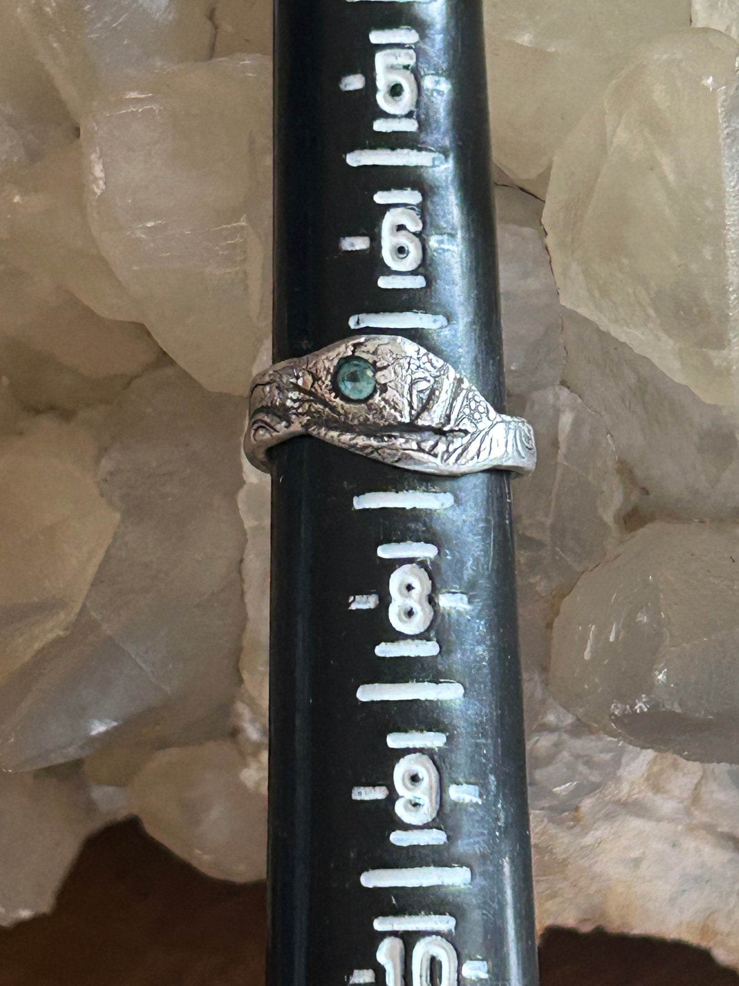Teal Gemstone Rustic Fine Silver Ring