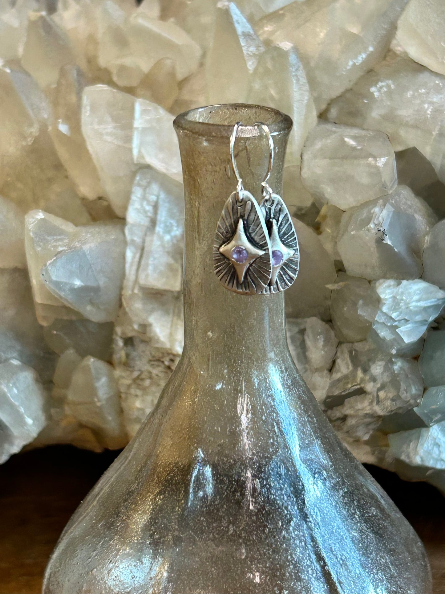 Star Fine Silver Dangle Earrings