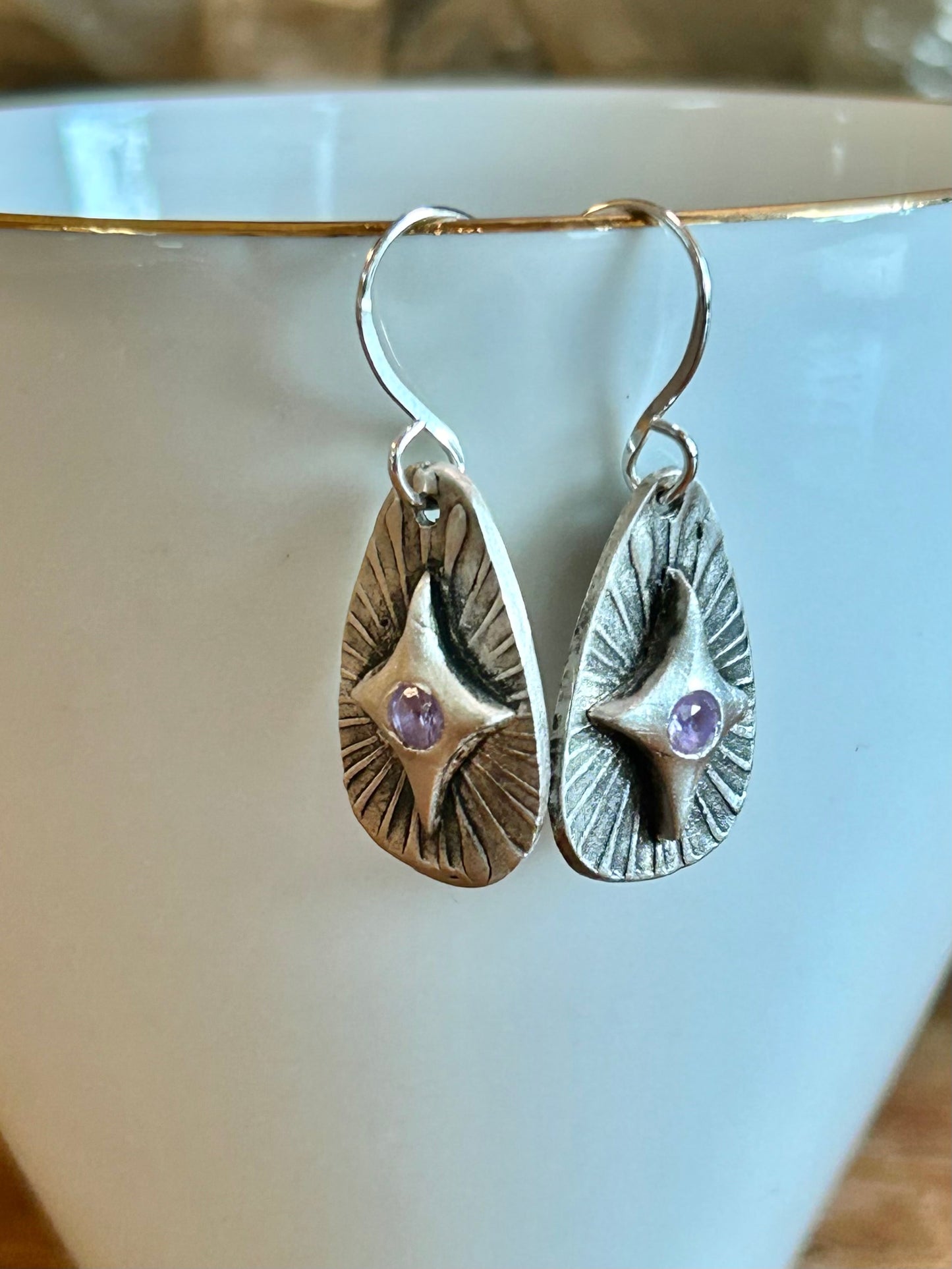 Star Fine Silver Dangle Earrings