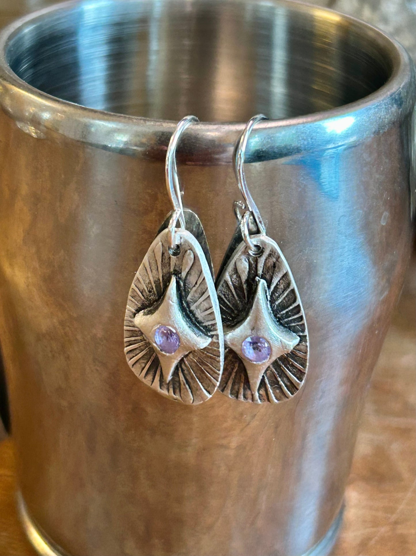 Star Fine Silver Dangle Earrings