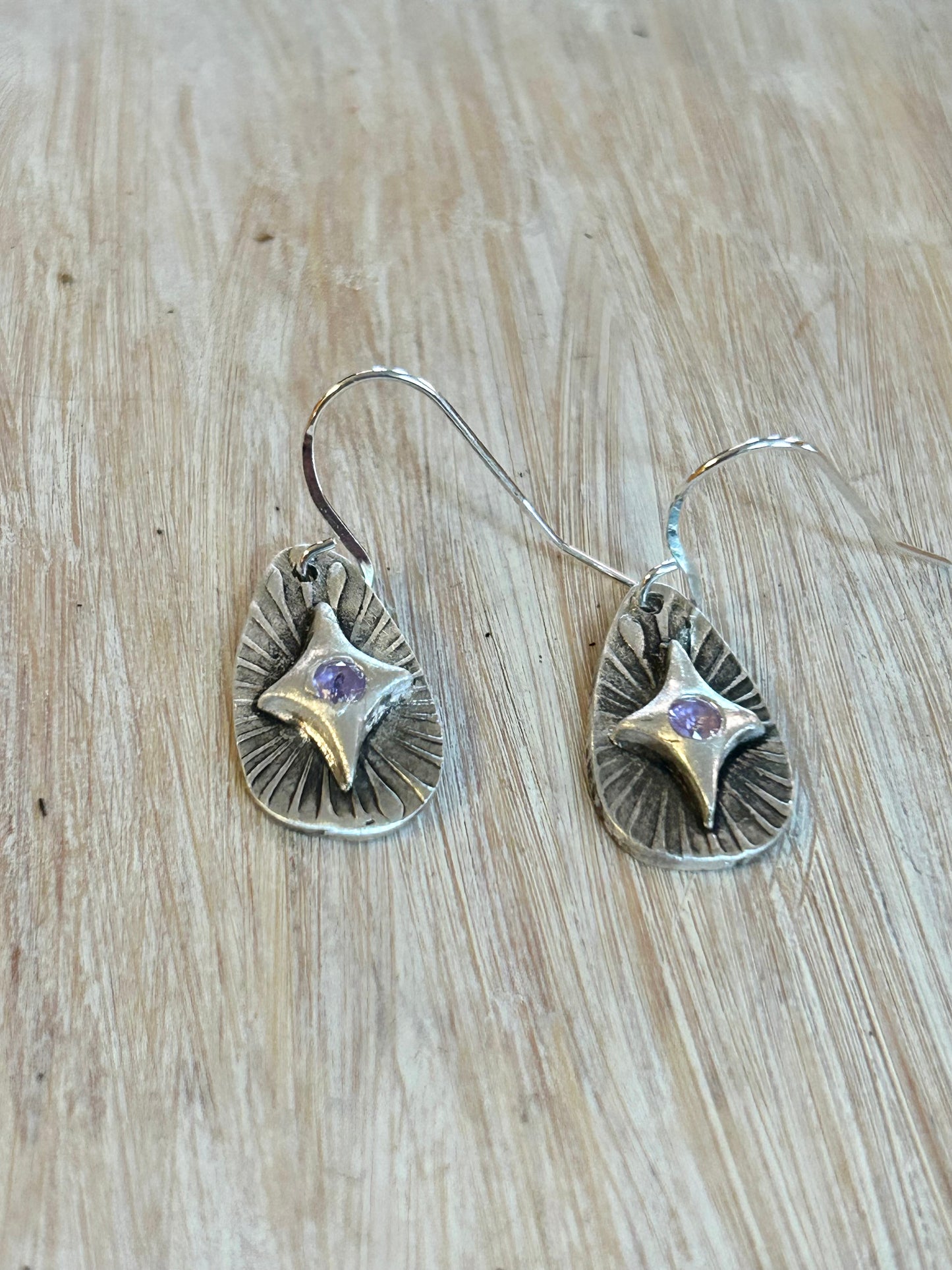 Star Fine Silver Dangle Earrings