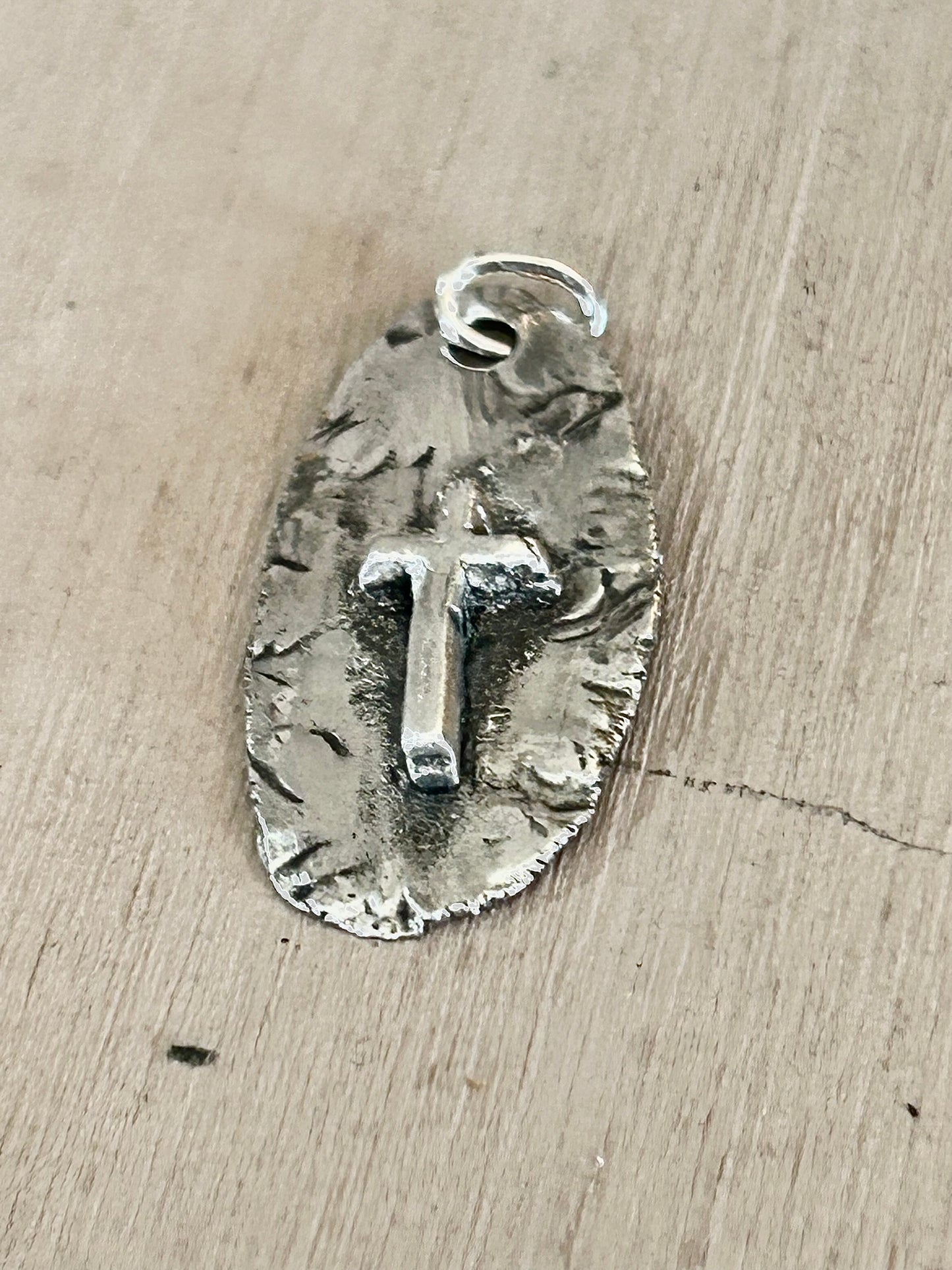 Handcrafted Cross Pendant Necklace – Rustic