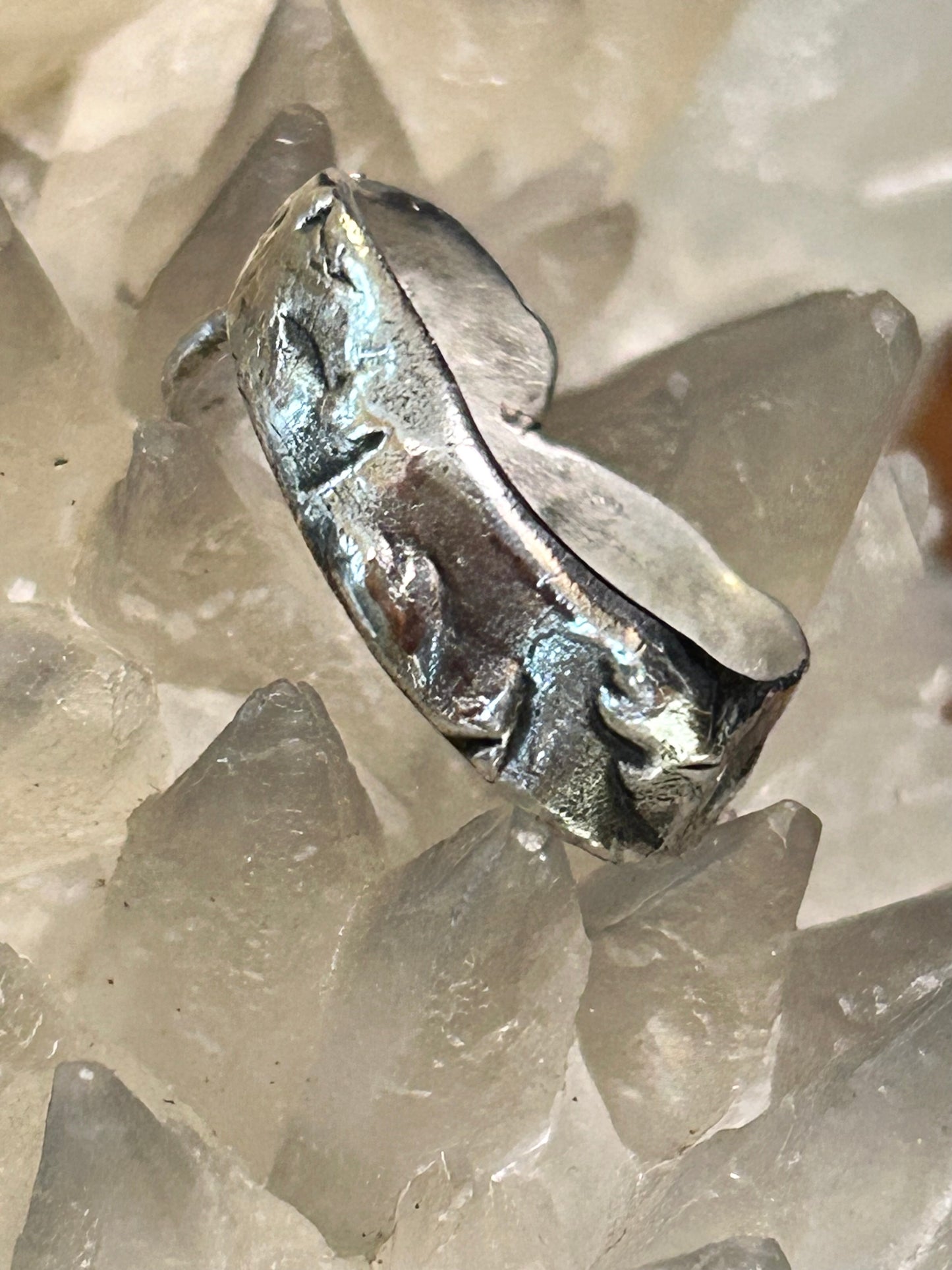 Fine Silver Wrap Ring with Blue and Violet Stones