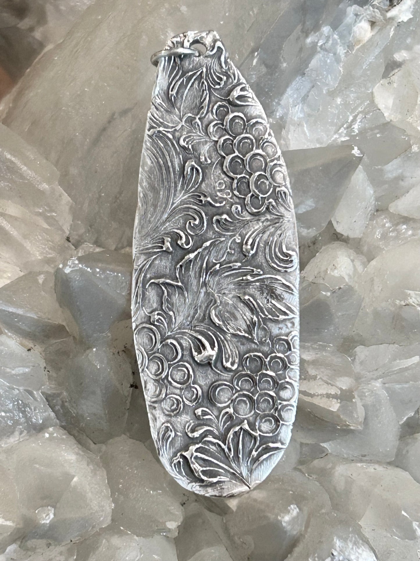 Fine Silver Vineyard Pendant – Handcrafted .999 Silver