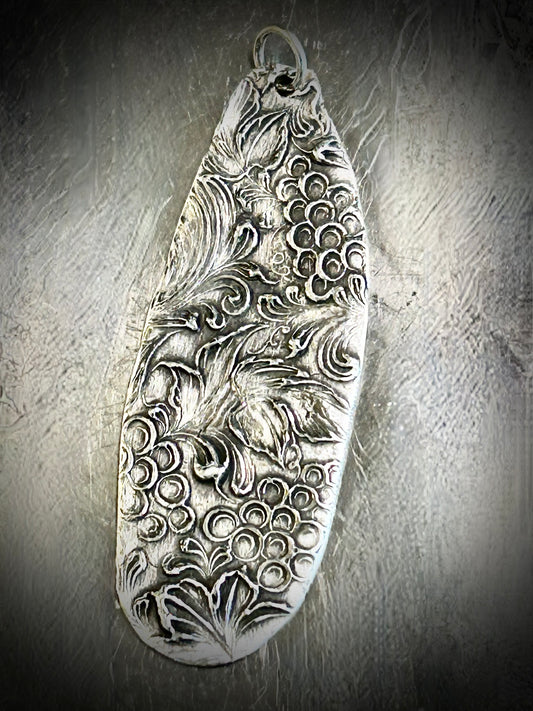 Fine Silver Vineyard Pendant – Handcrafted .999 Silver