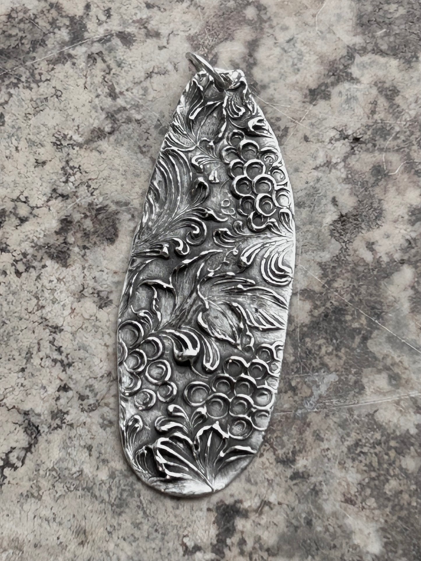Fine Silver Vineyard Pendant – Handcrafted .999 Silver