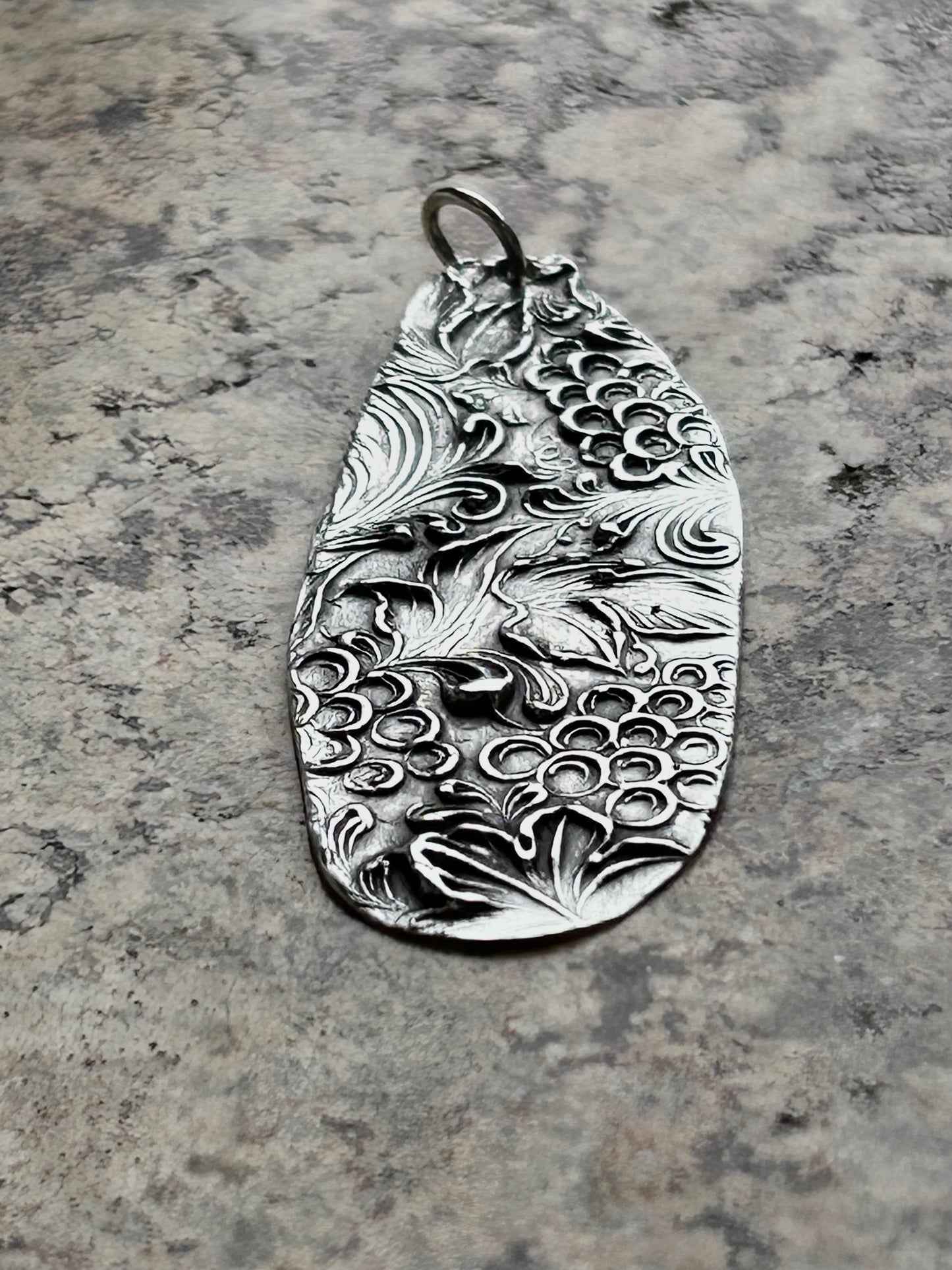 Fine Silver Vineyard Pendant – Handcrafted .999 Silver
