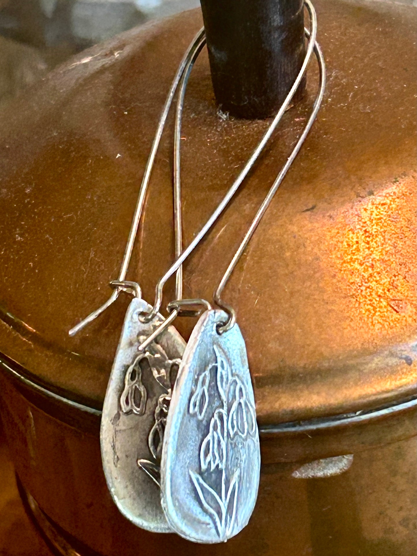Fine Silver Wildflower Earrings – Handcrafted .999 Silver Botanical Dangles