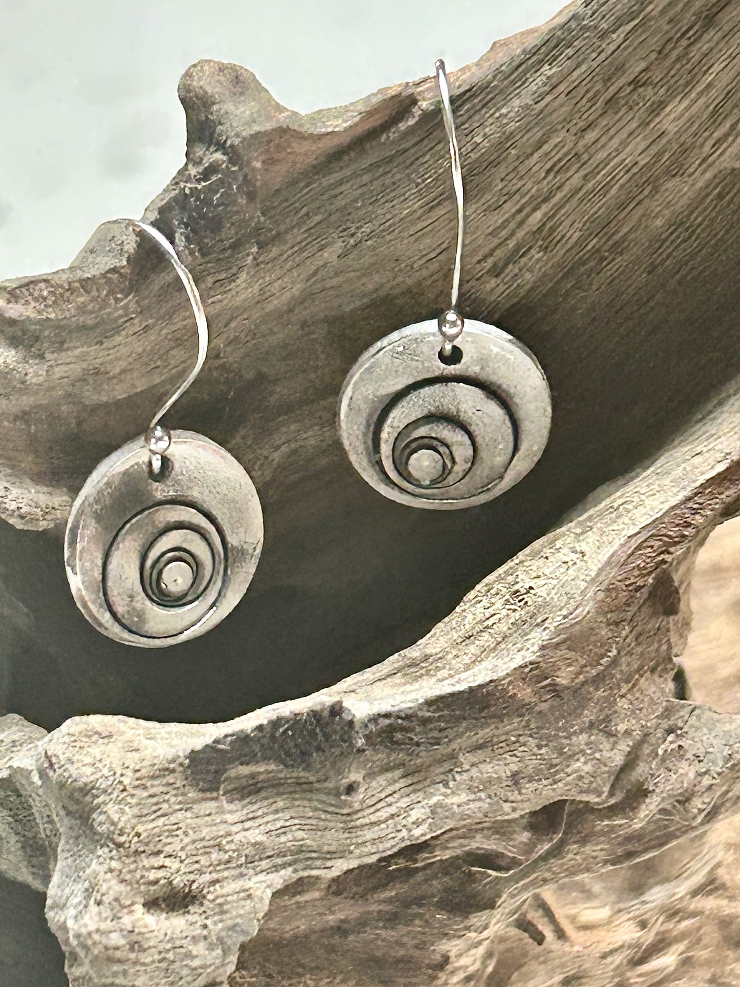 Handcrafted .999 Fine Silver Spiral Earrings