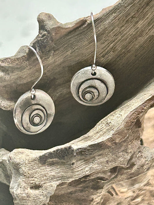 Handcrafted .999 Fine Silver Spiral Earrings