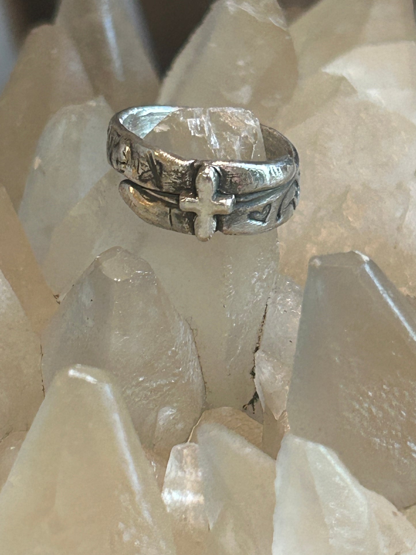 Fine Silver Cross Wrap Ring